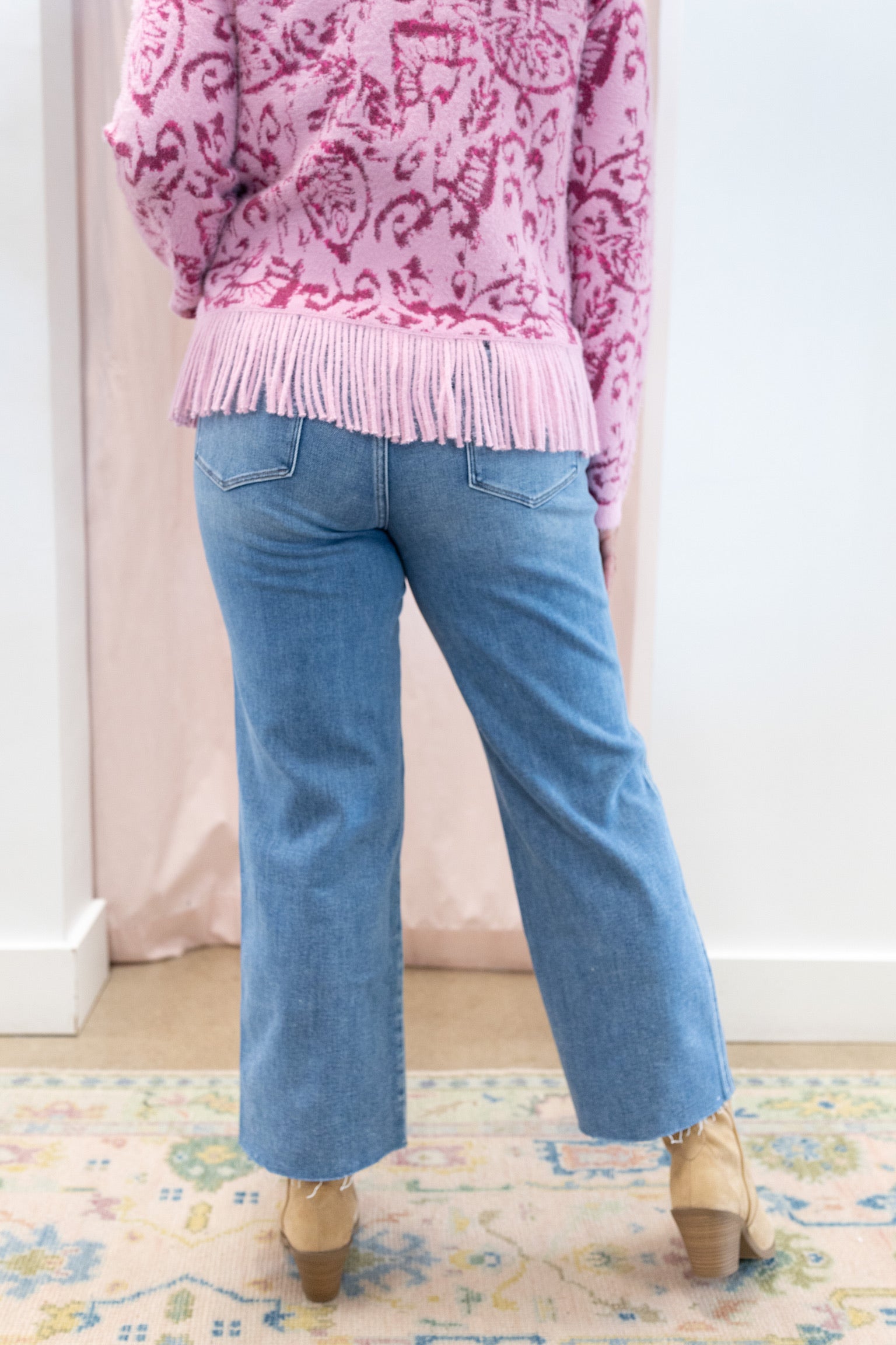 High Rise Slim Wide Jeans