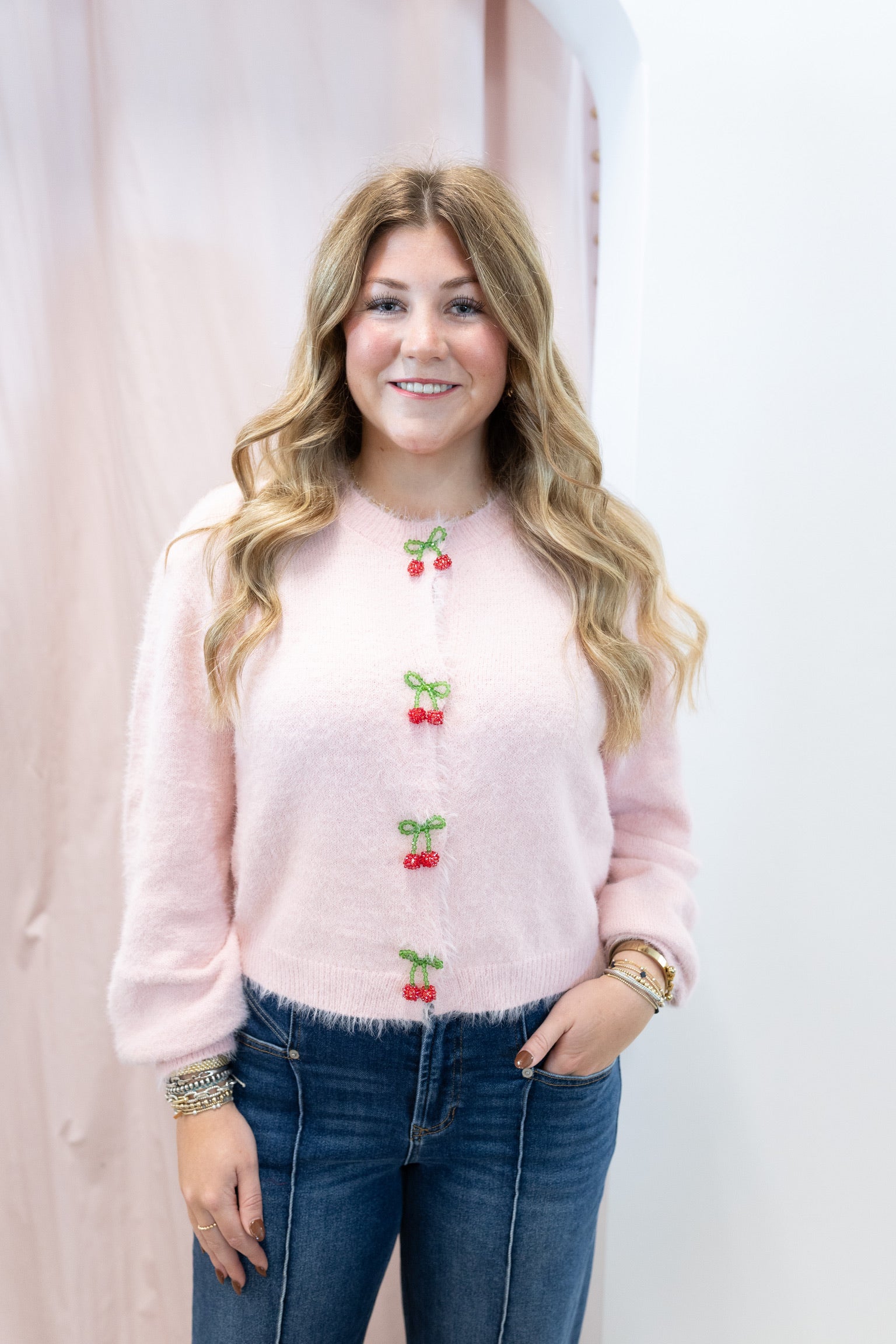 Cherry Button Cardigan