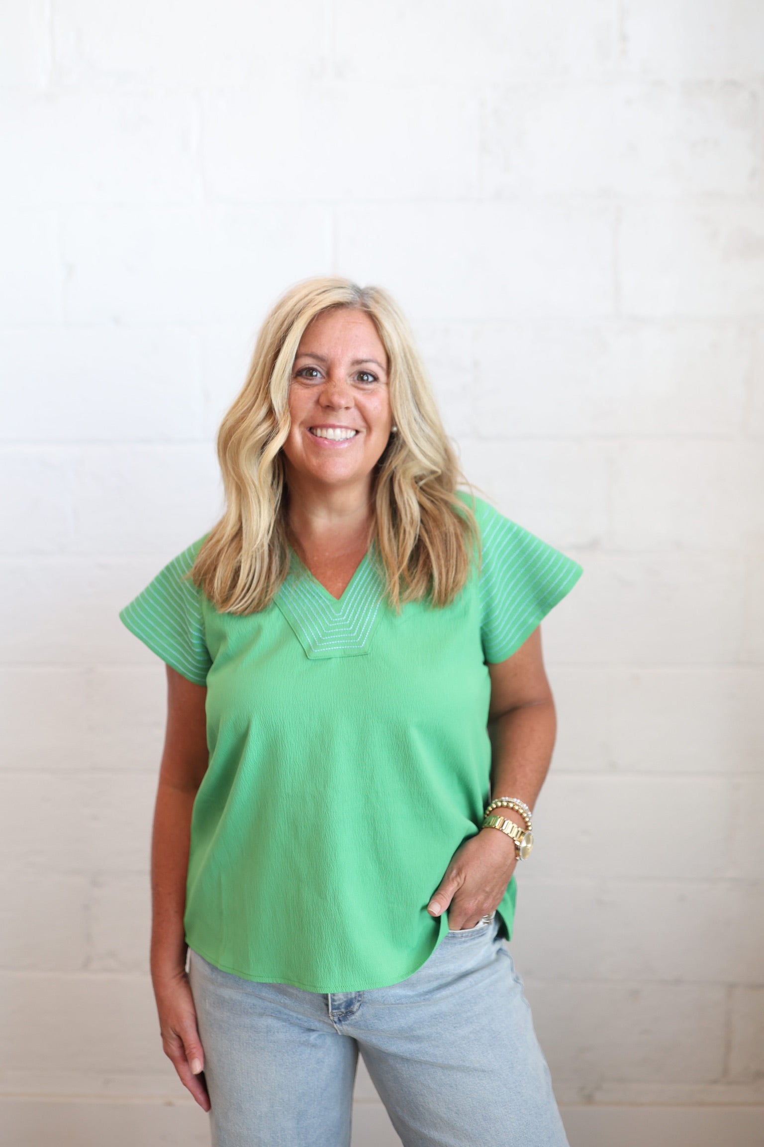 Kelly Green Blouse