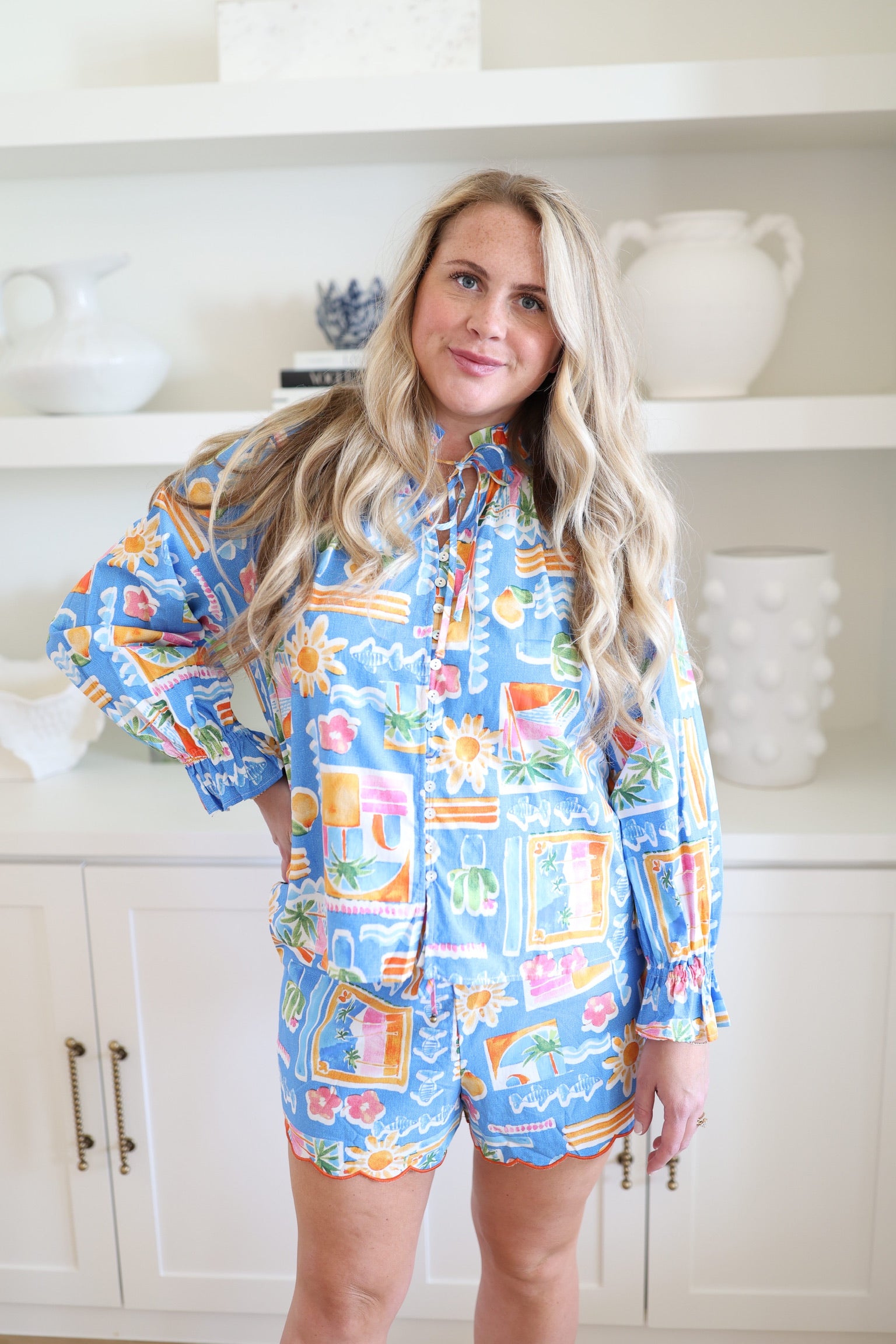 Santorini Long Sleeve Blouse