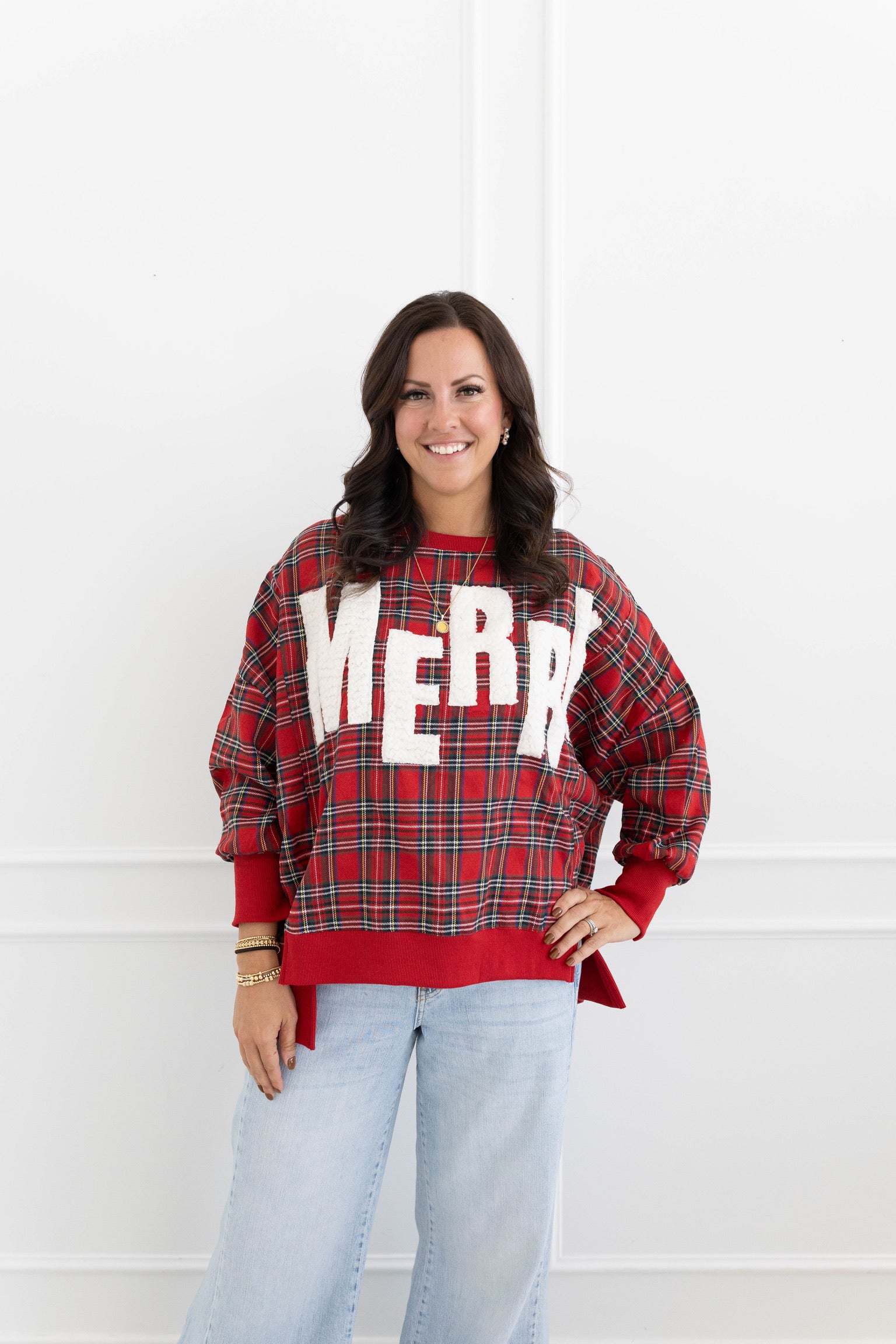 Plaid Merry Sweatshirt