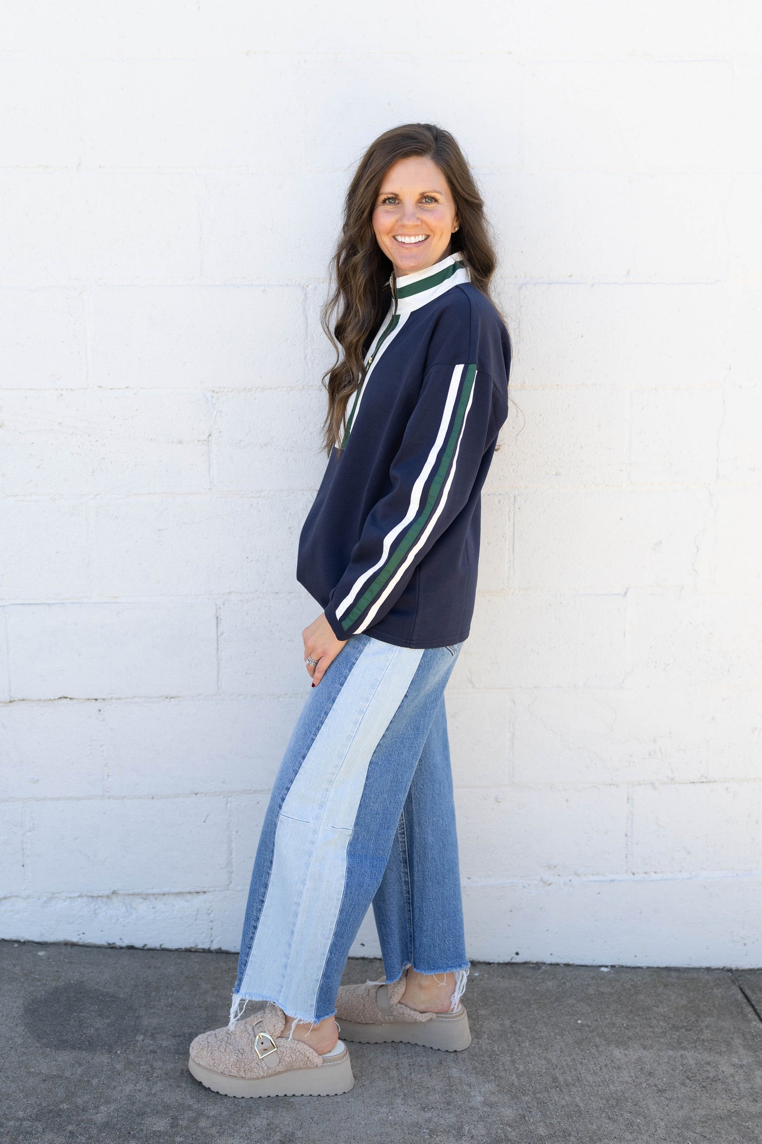 Gracie Striped Half Zip