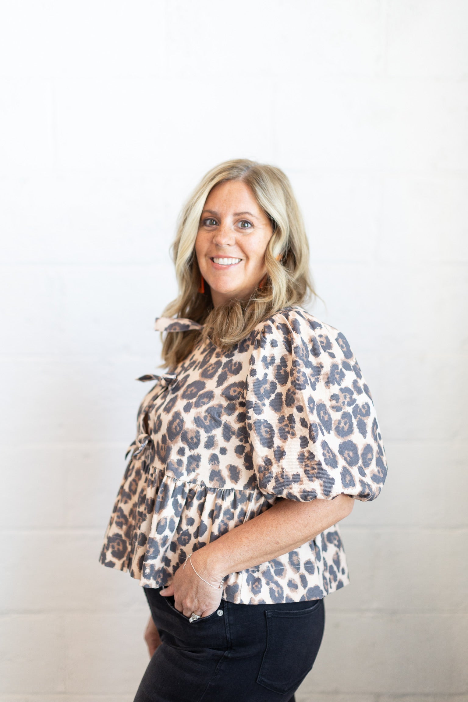 Jenny Leopard Tie Top