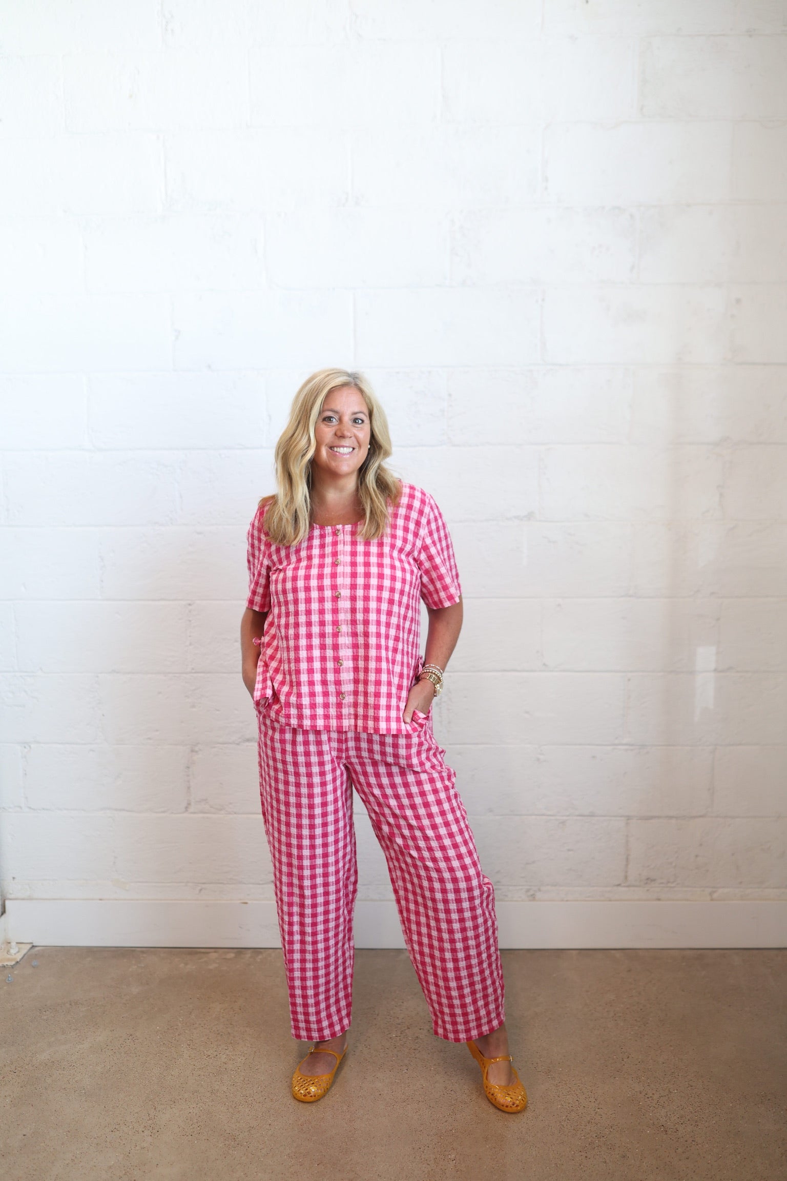 Pink Gingham Pants