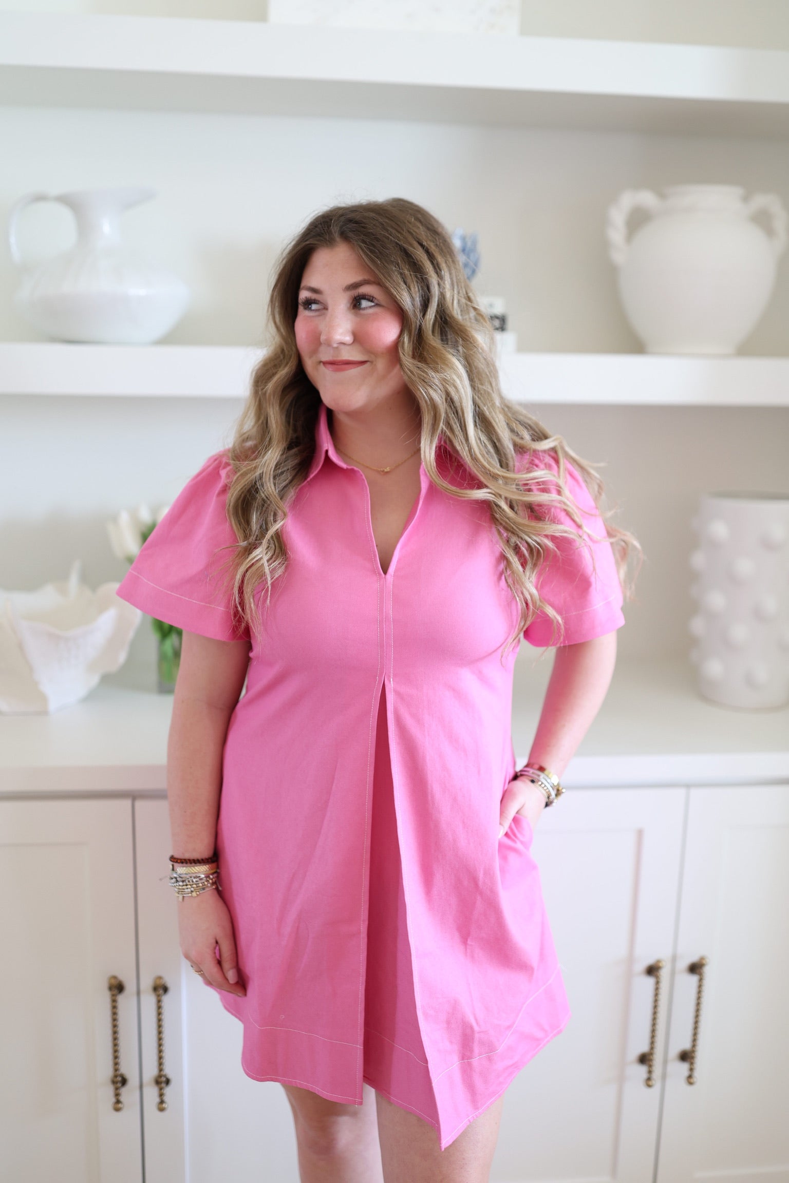 Proper in Pink Dress