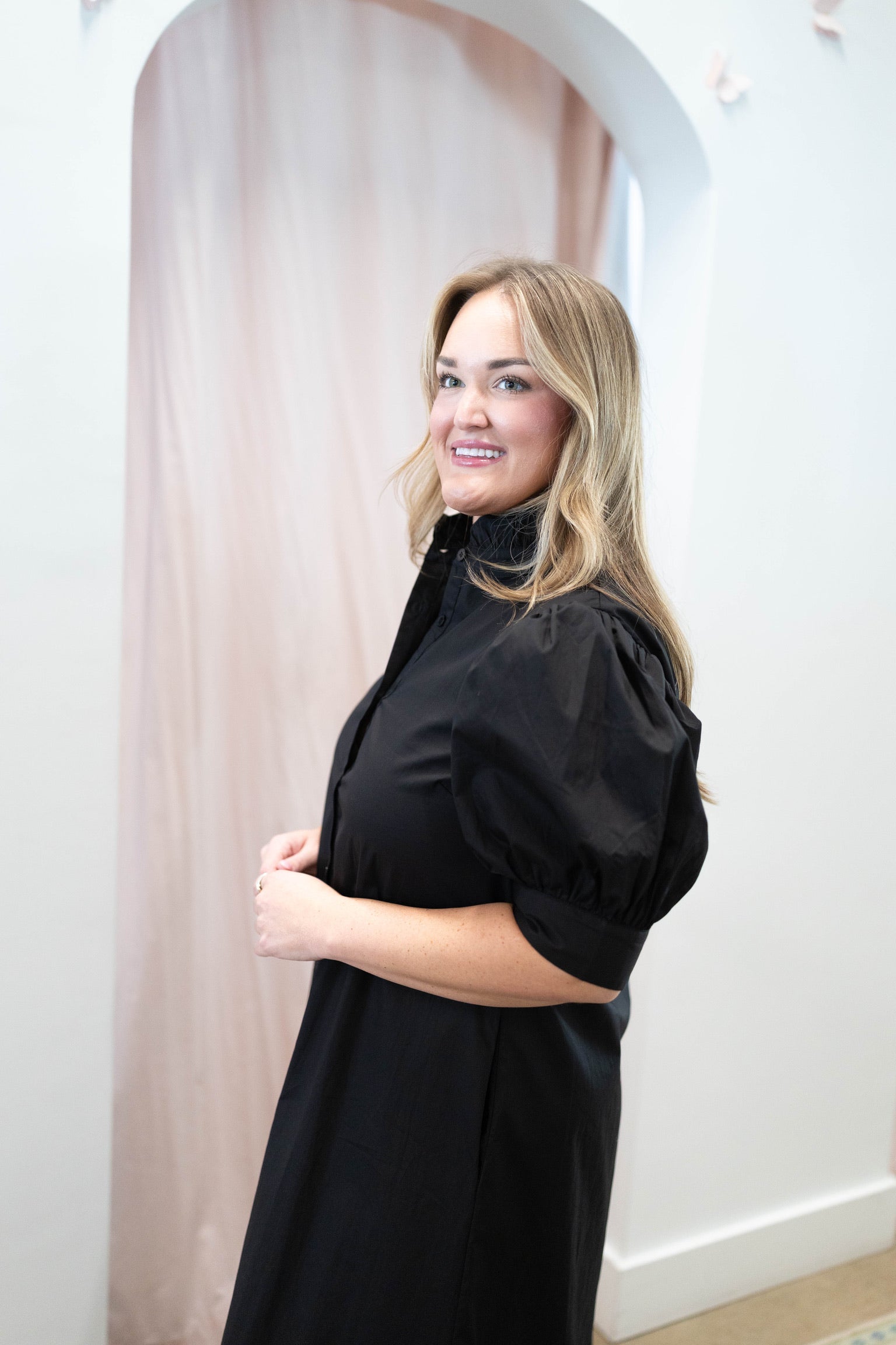 Louise Ruffle Neck Maxi Dress