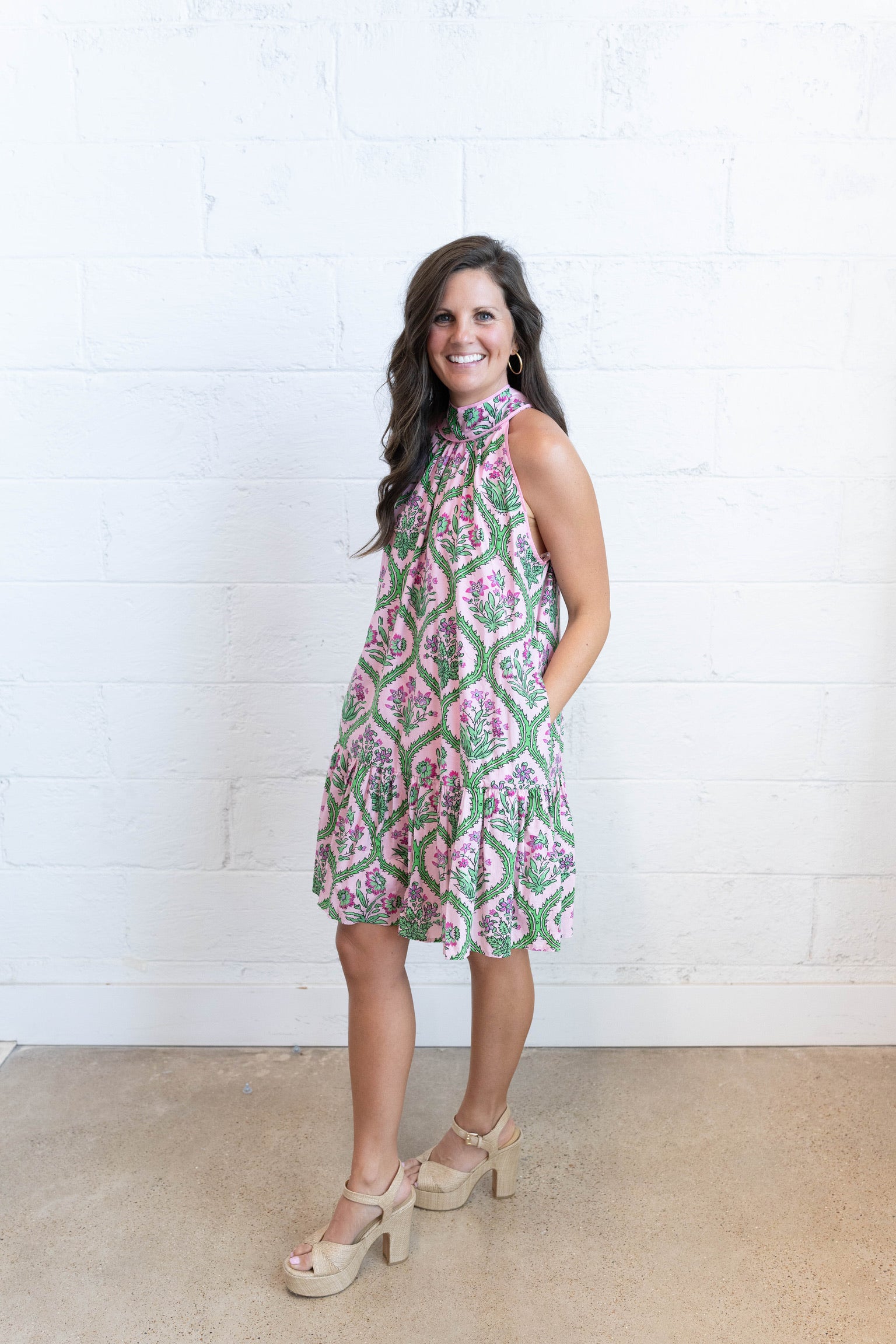 Pink Peony Mini Dress