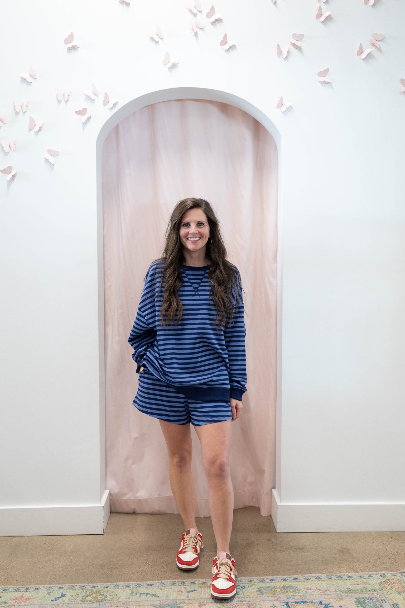 Blue and Navy Stripe Sweatshirt