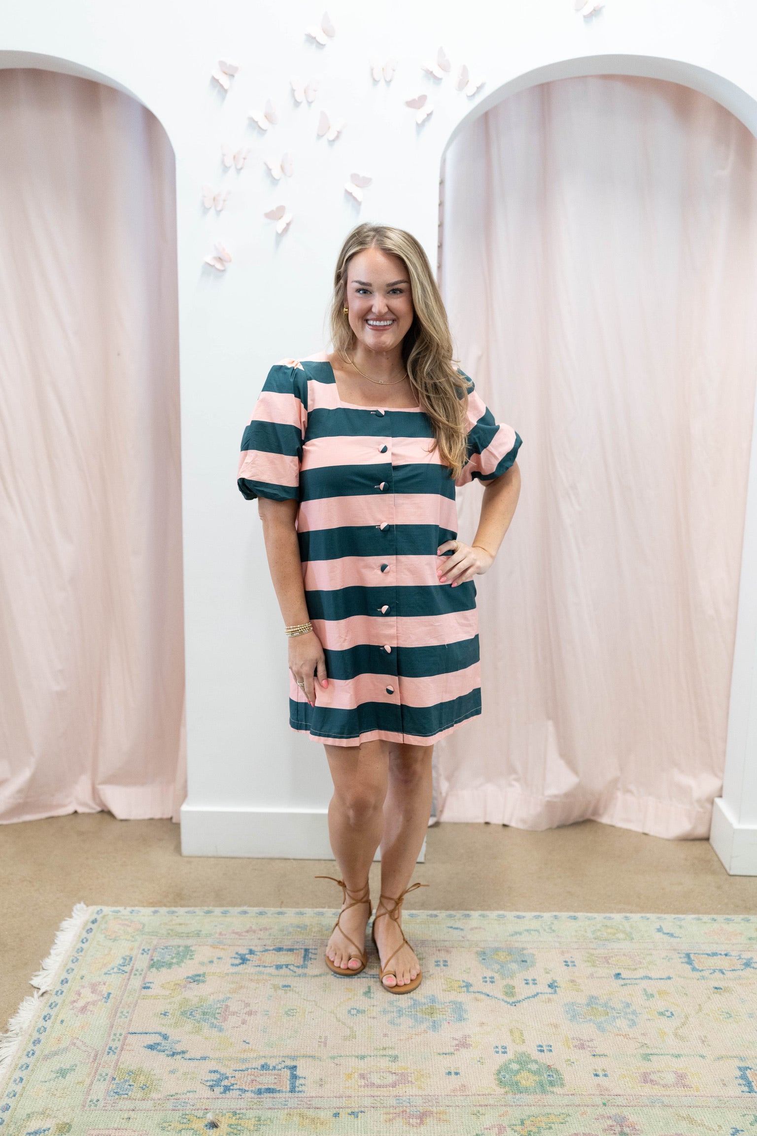 Skylar Striped Short Dress