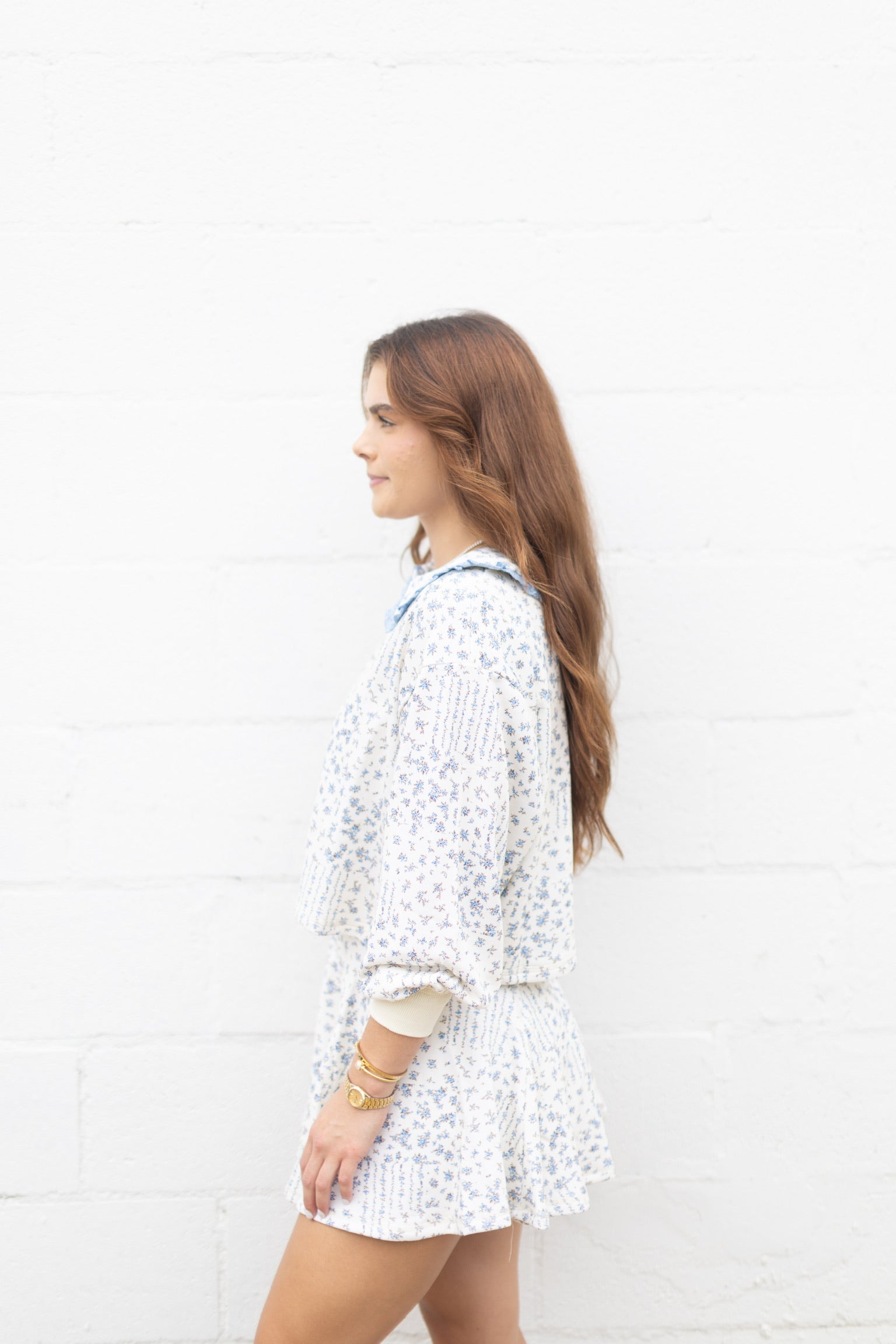 Blue Daisy Floral Top