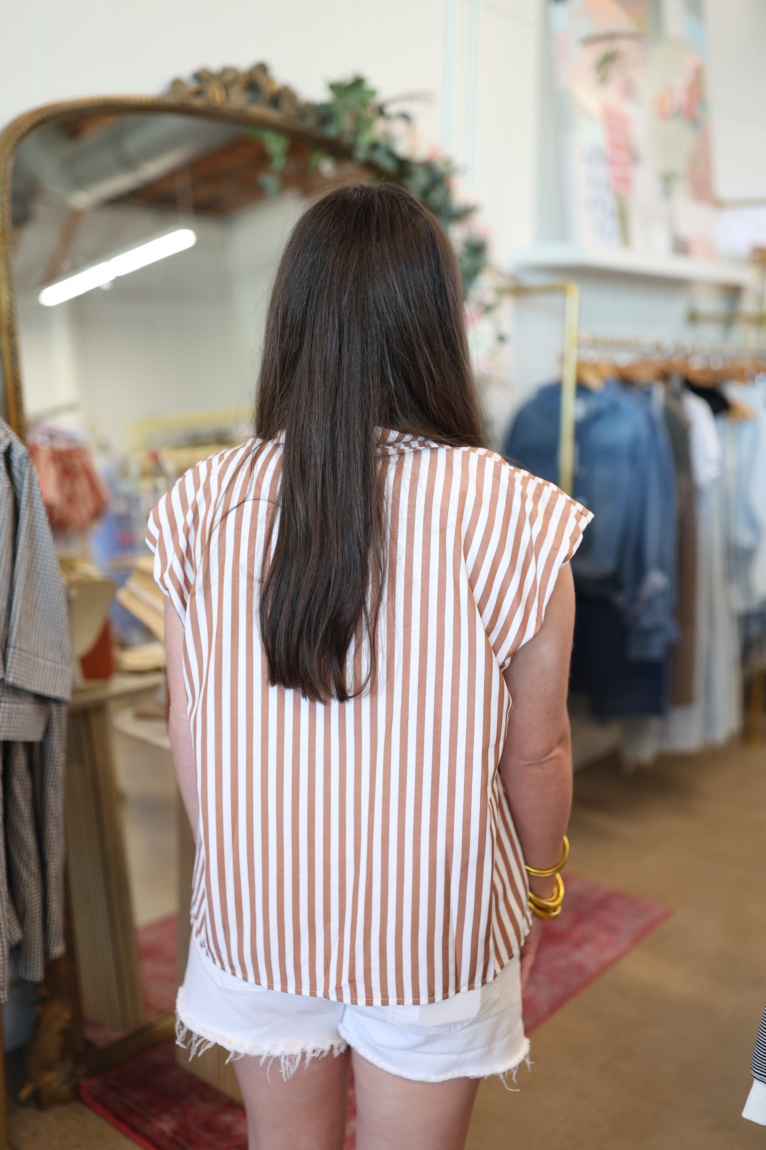 Stripe Bubble Sleeve Top