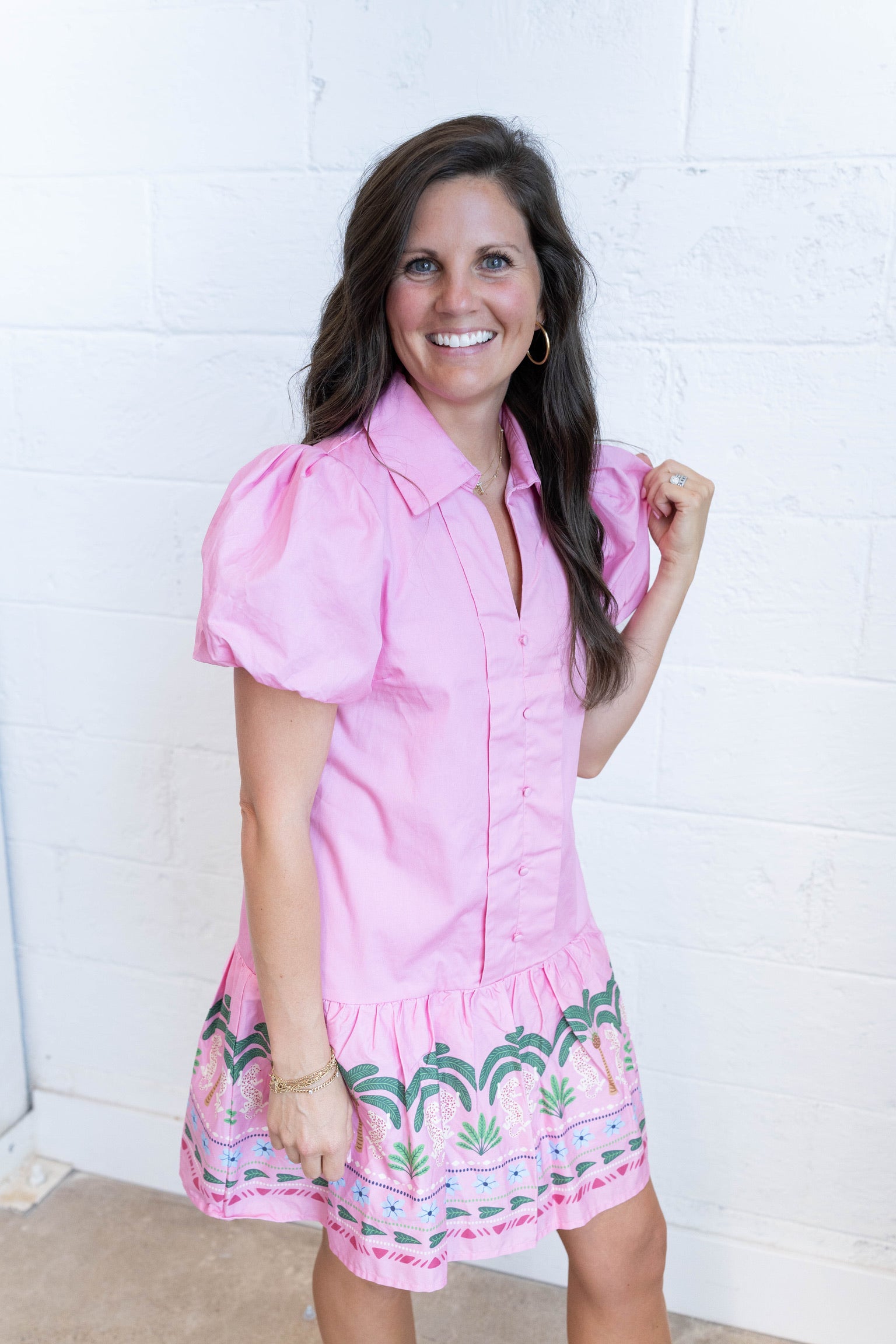 Talia Tropical Hem Dress