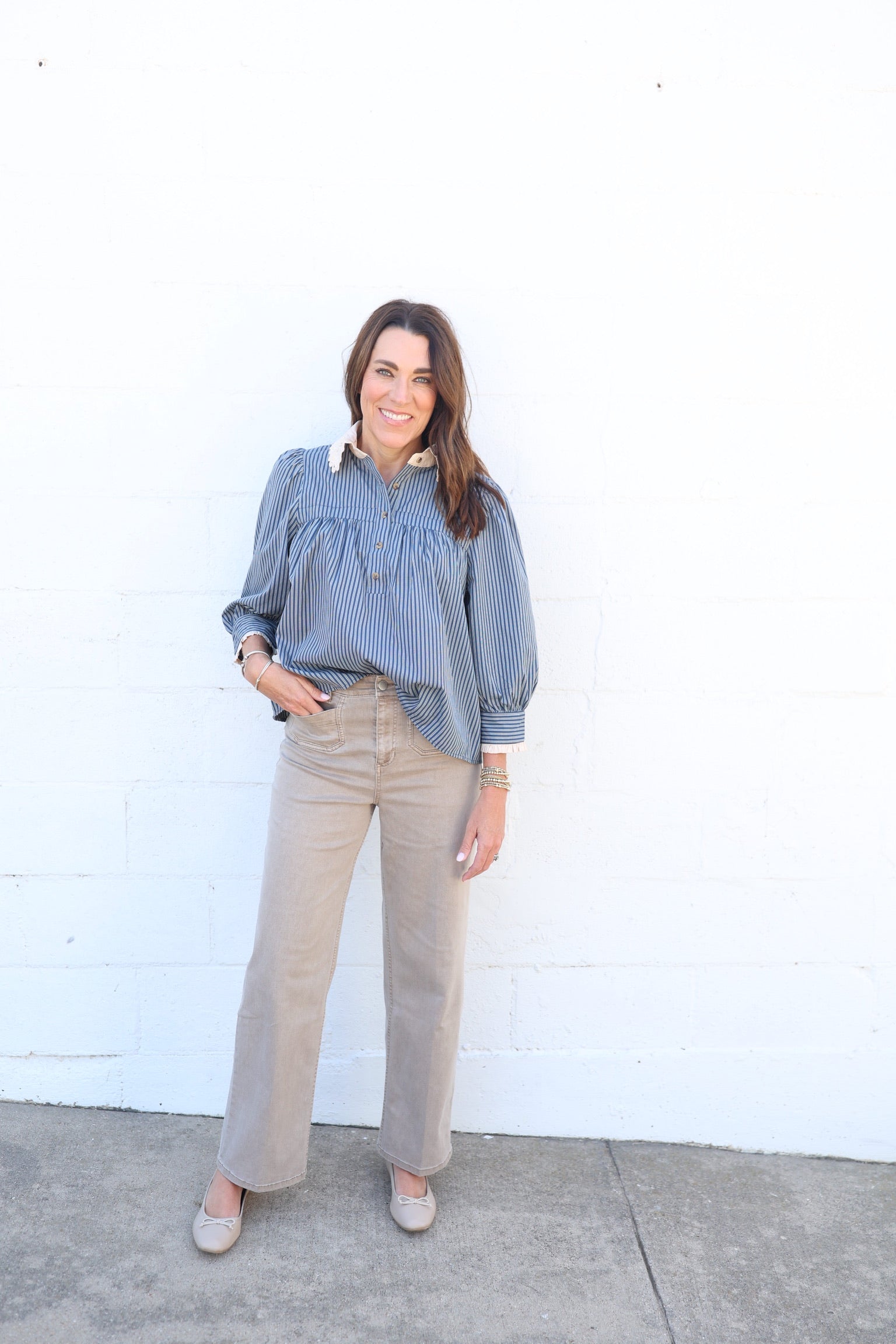 Sofie Striped Lace Top