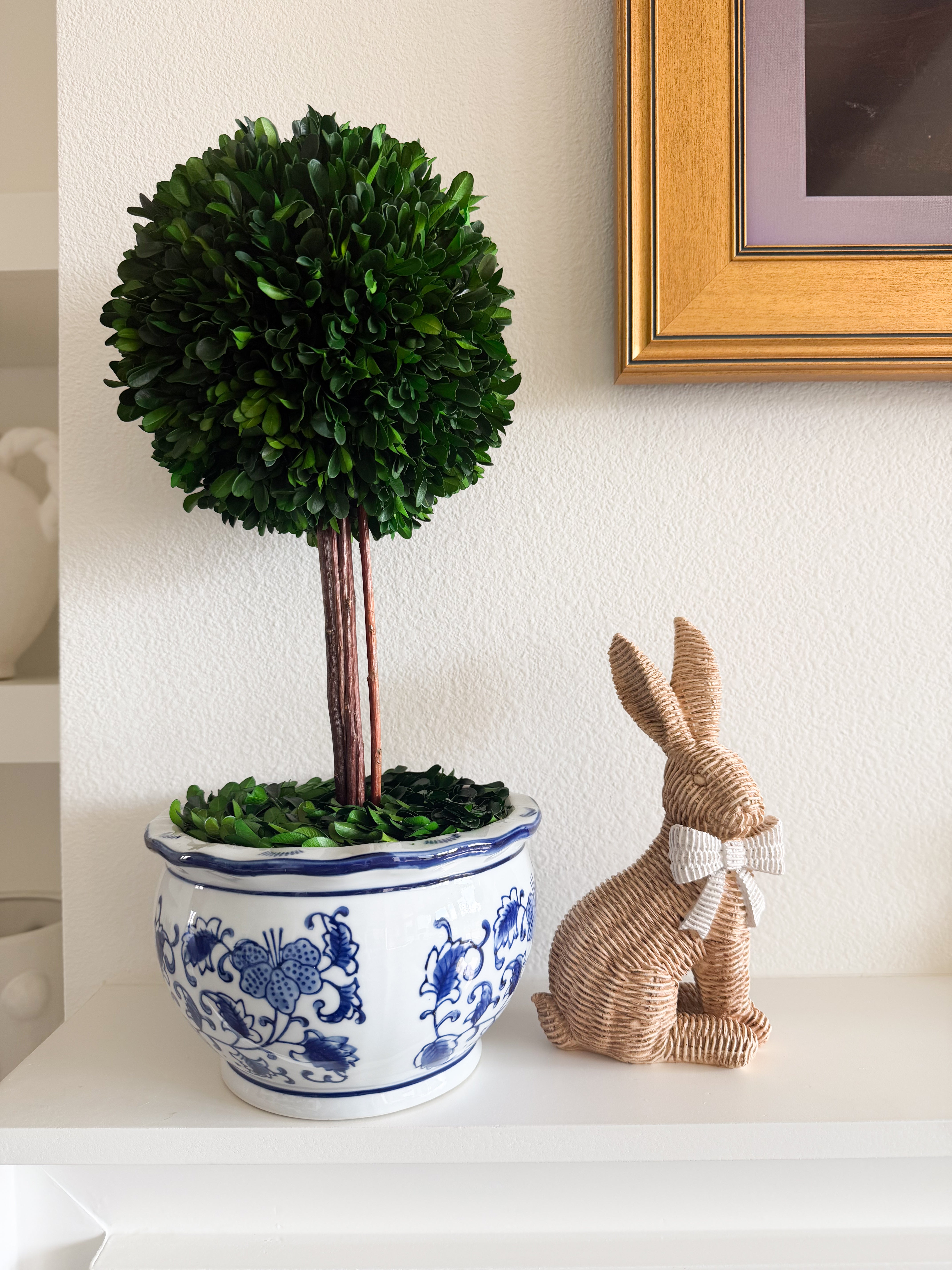 Wicker Bunnies W/ Bow