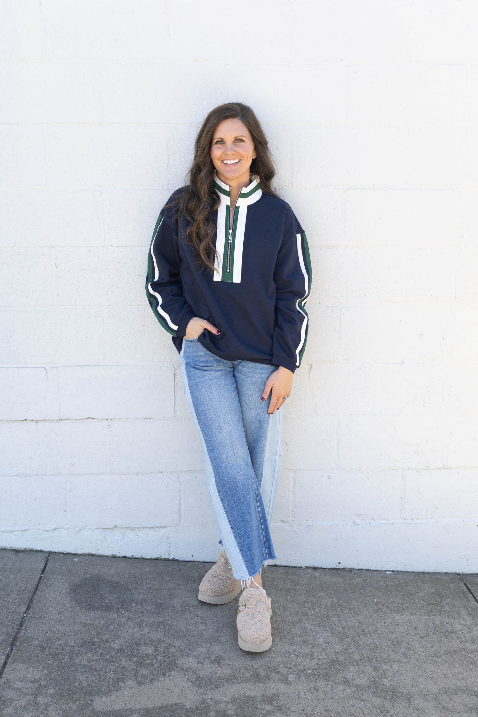 Gracie Striped Half Zip