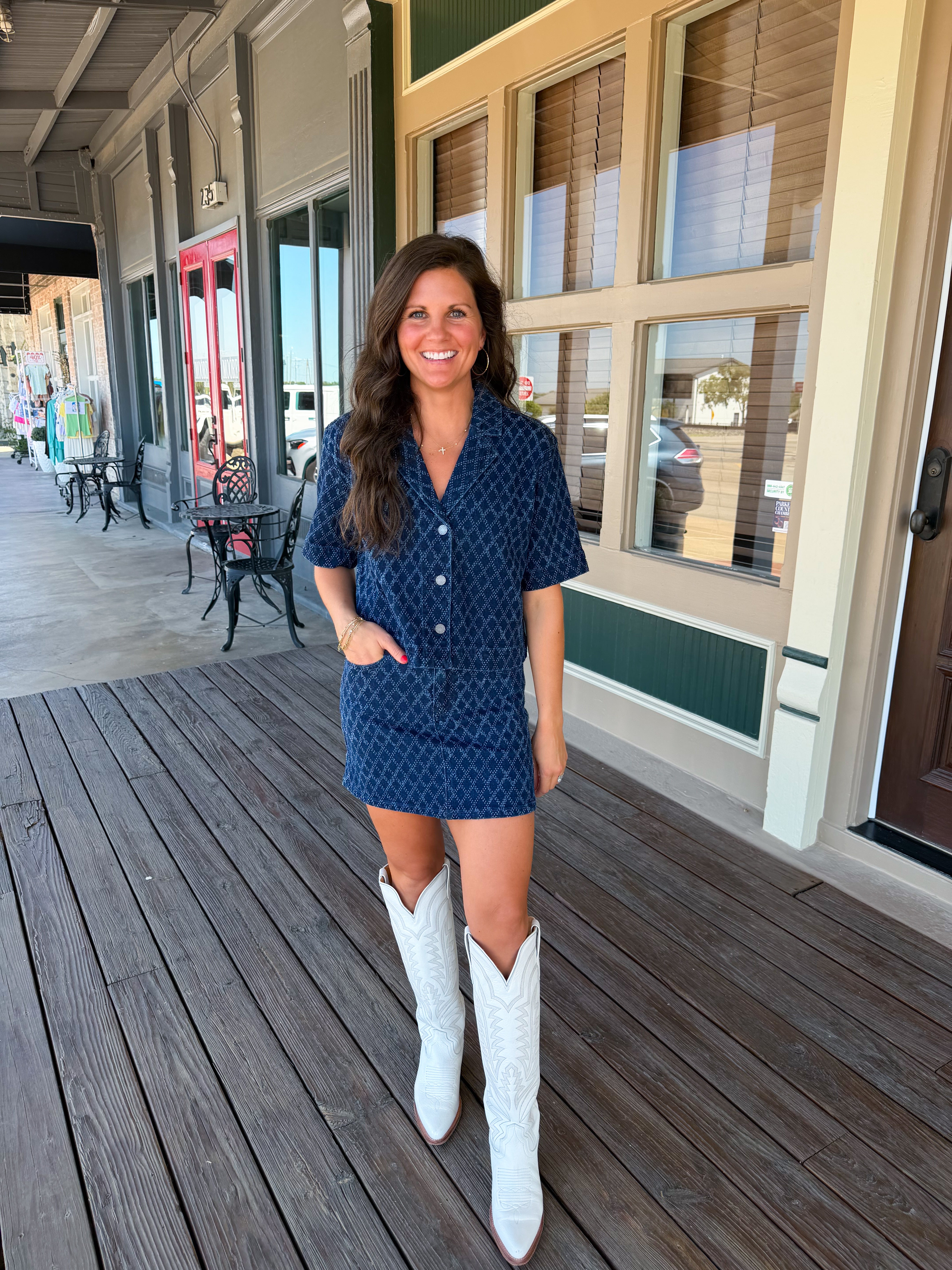 Diamond Denim Skirt
