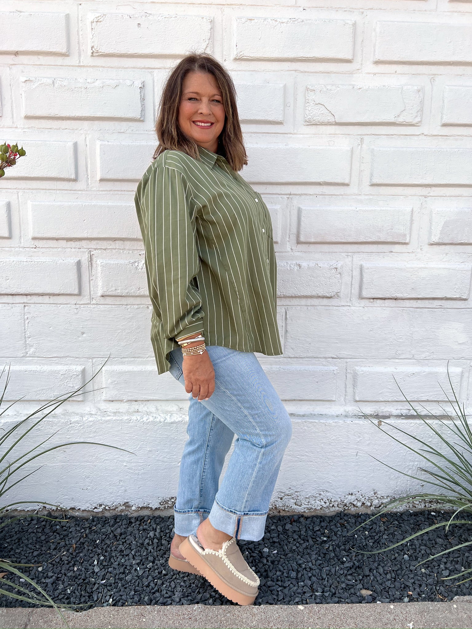 The Boyfriend Shirt, Ivory Stripe