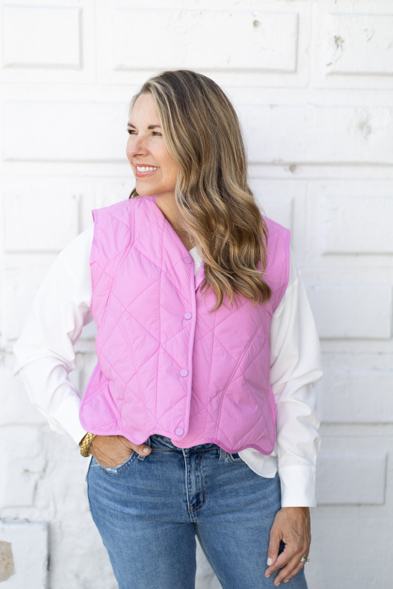 Bubble Gum Quilted Vest