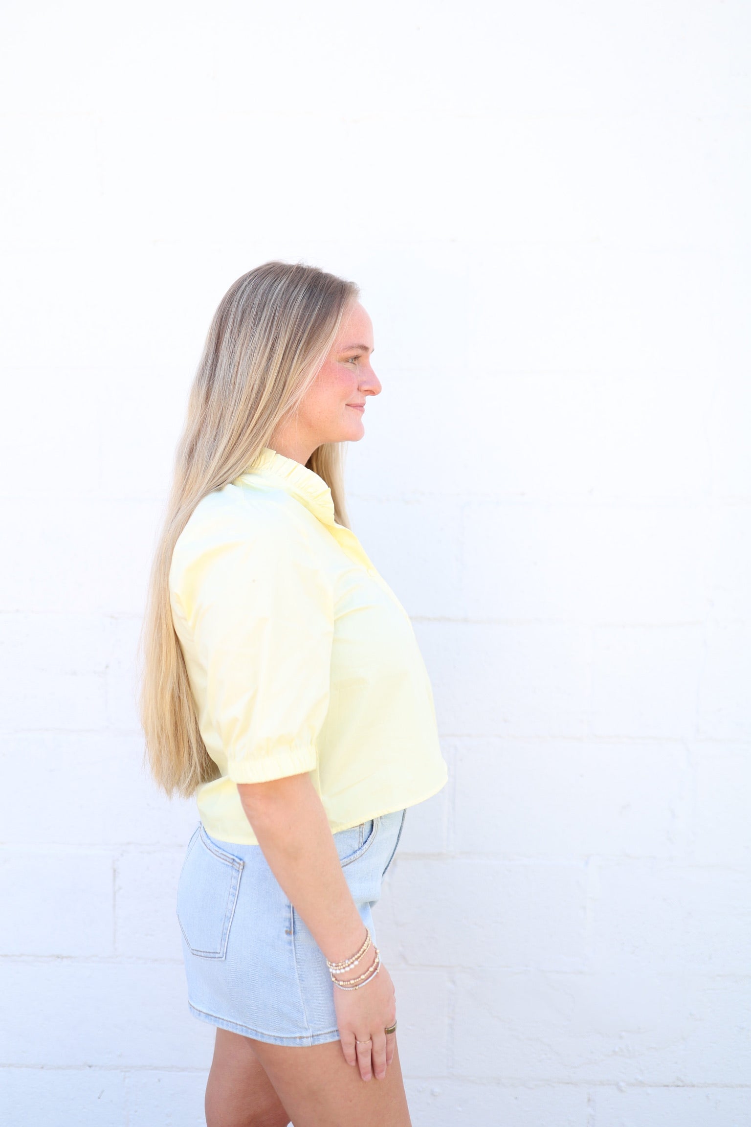 Yellow Pixie Ruffle Blouse