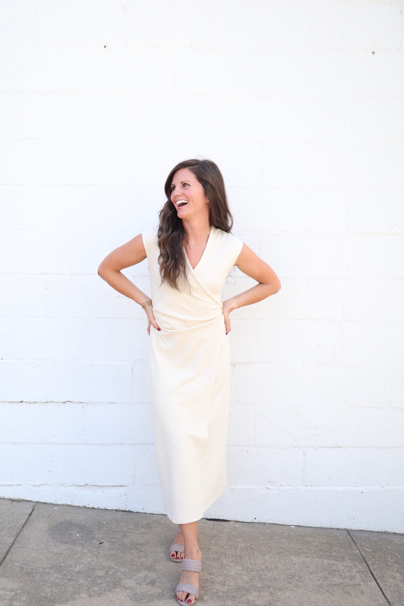 Heathered Knit Wrap Dress