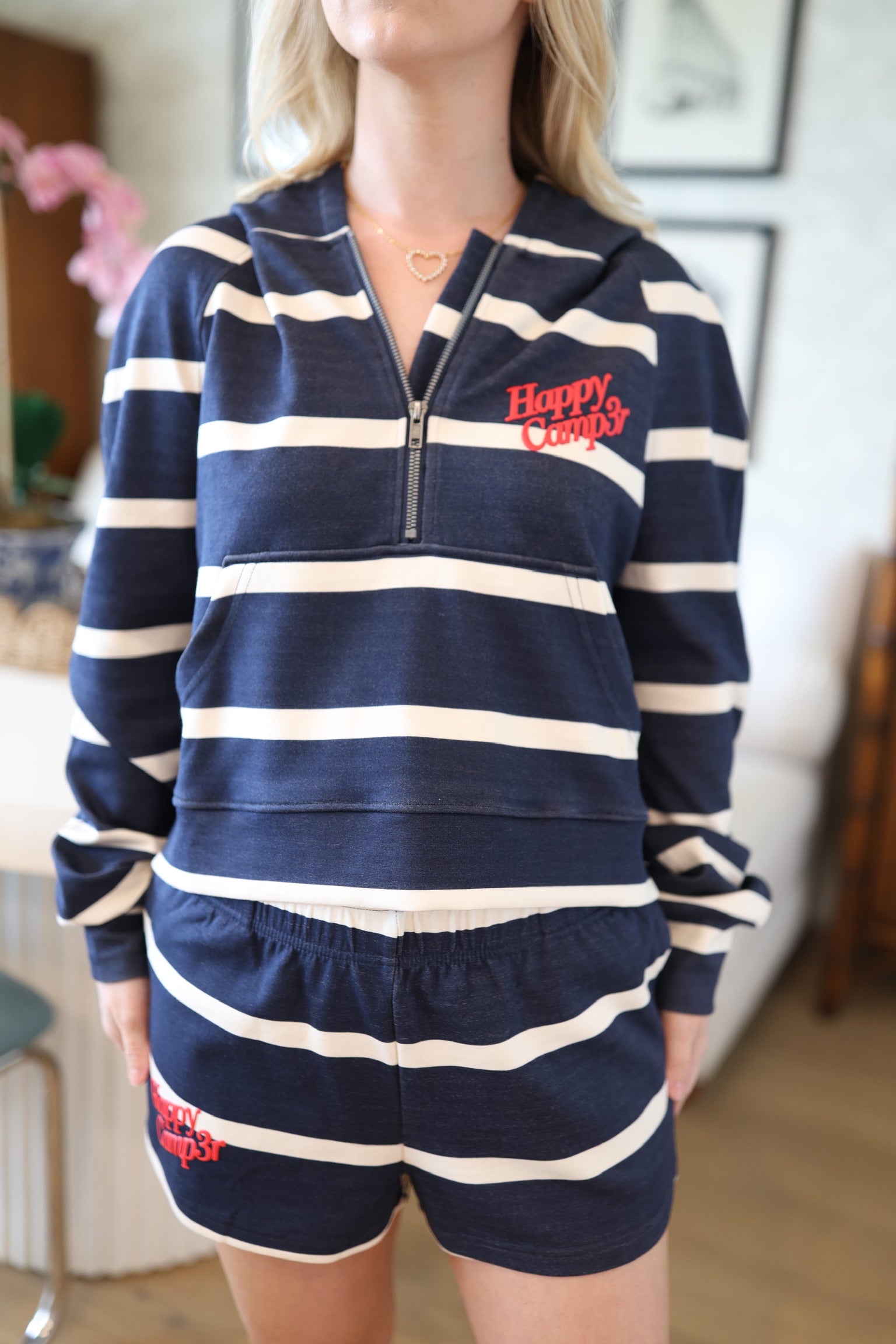 Navy Stripe Ellie Scuba Shorts