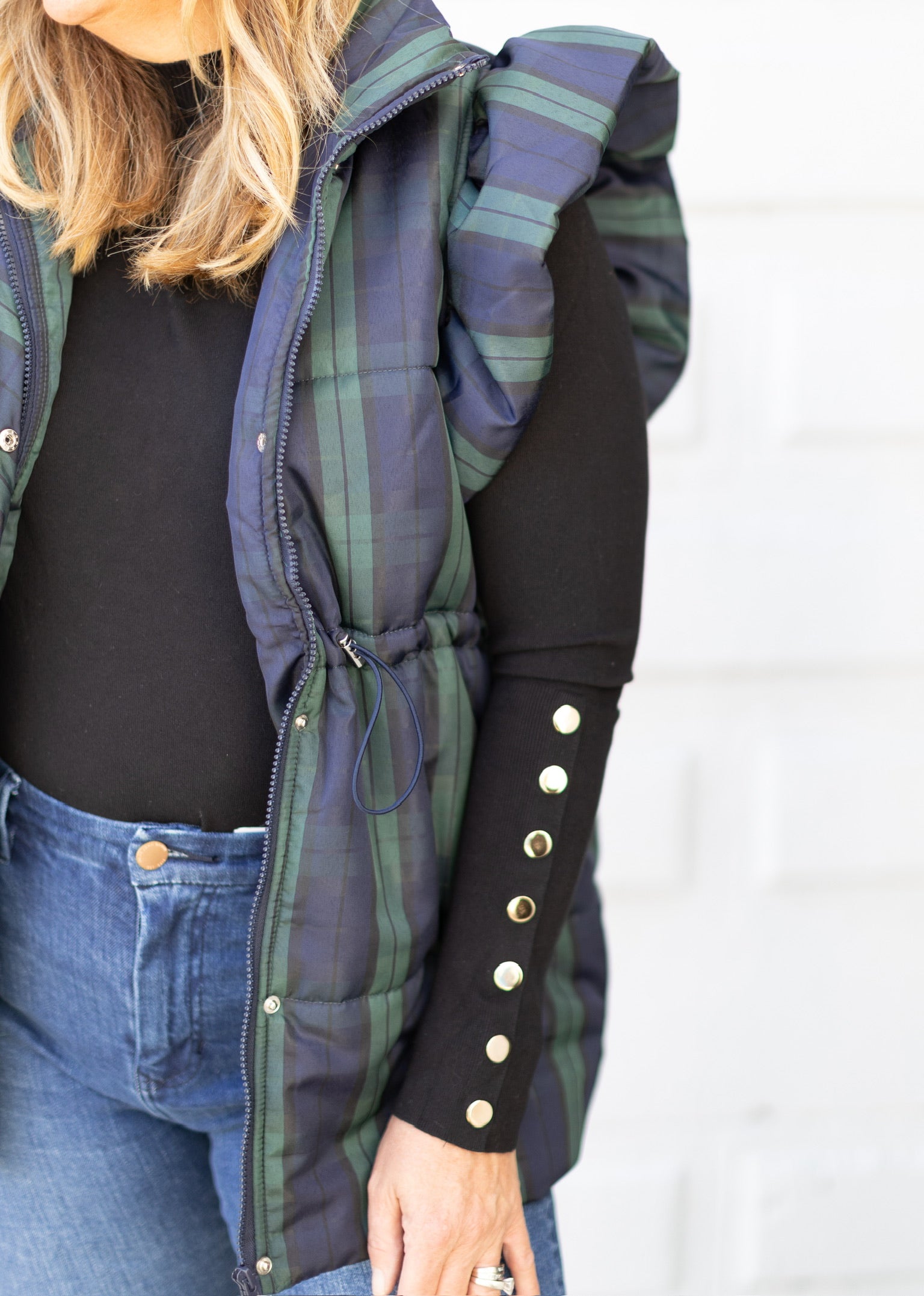 Plaid Puffer Vest