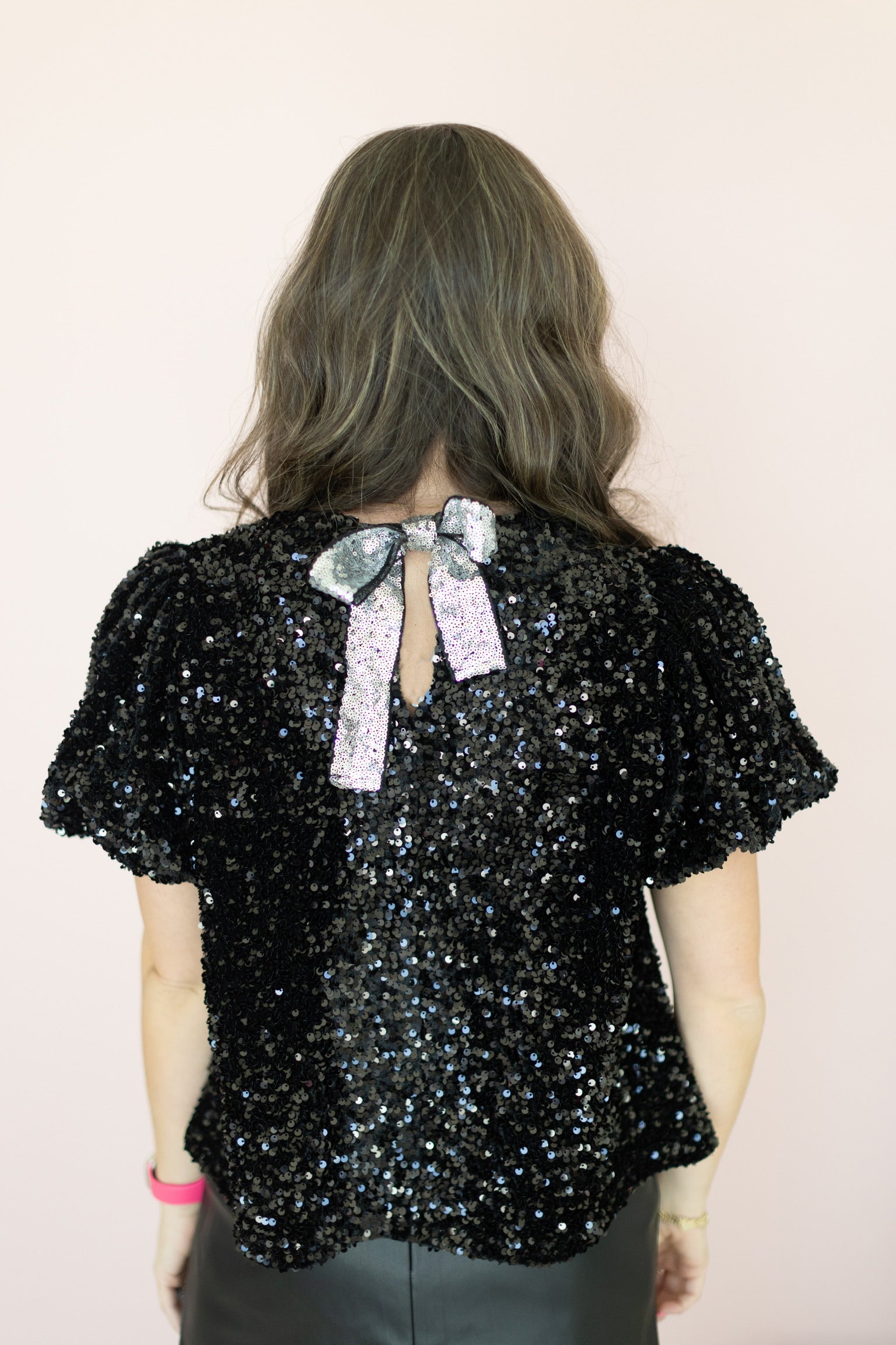 Laura Black Sequin Top