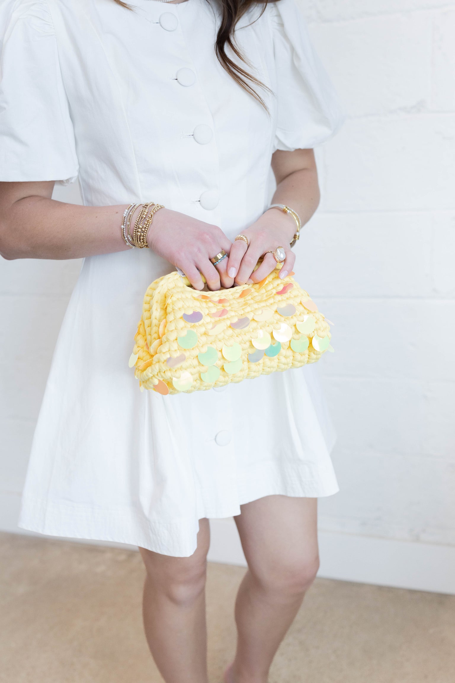 Yellow Tropez Woven Bag