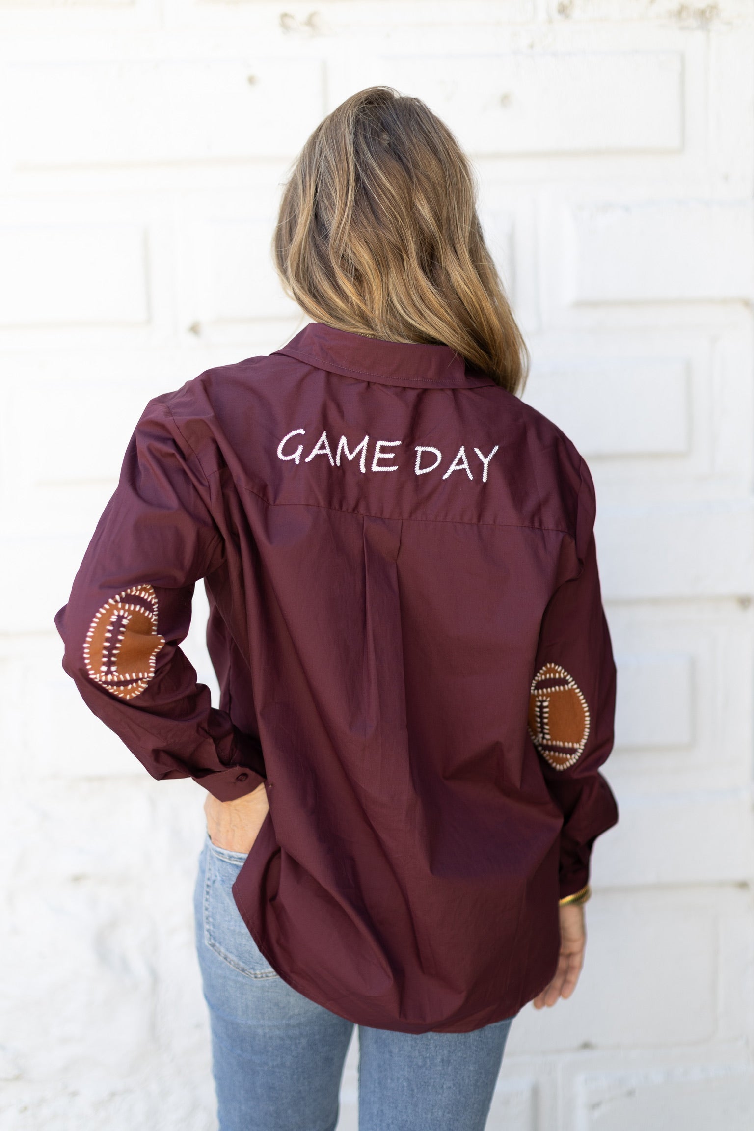 Preppy Maroon Game Day Top