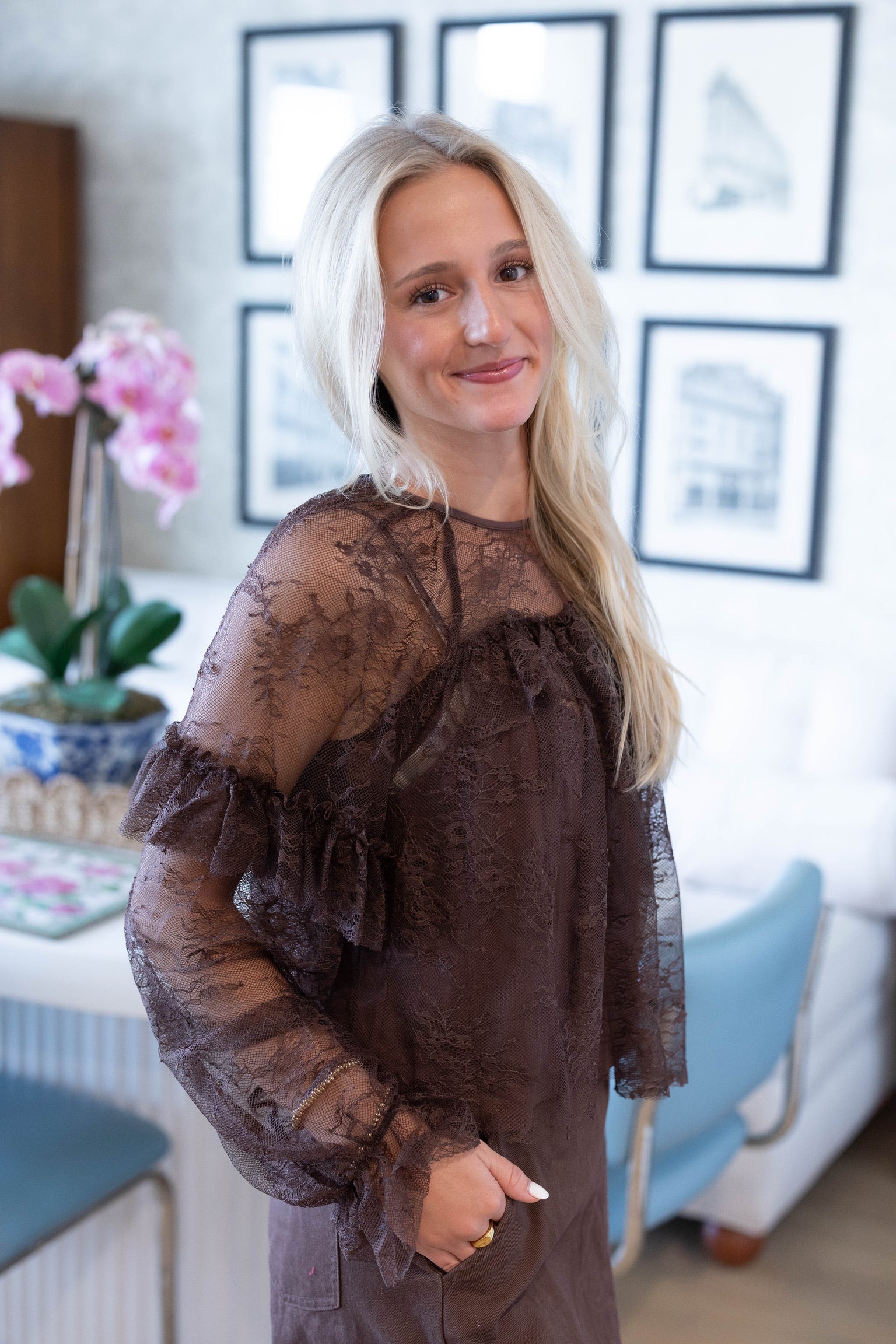 Riley Ruffle Lace Top