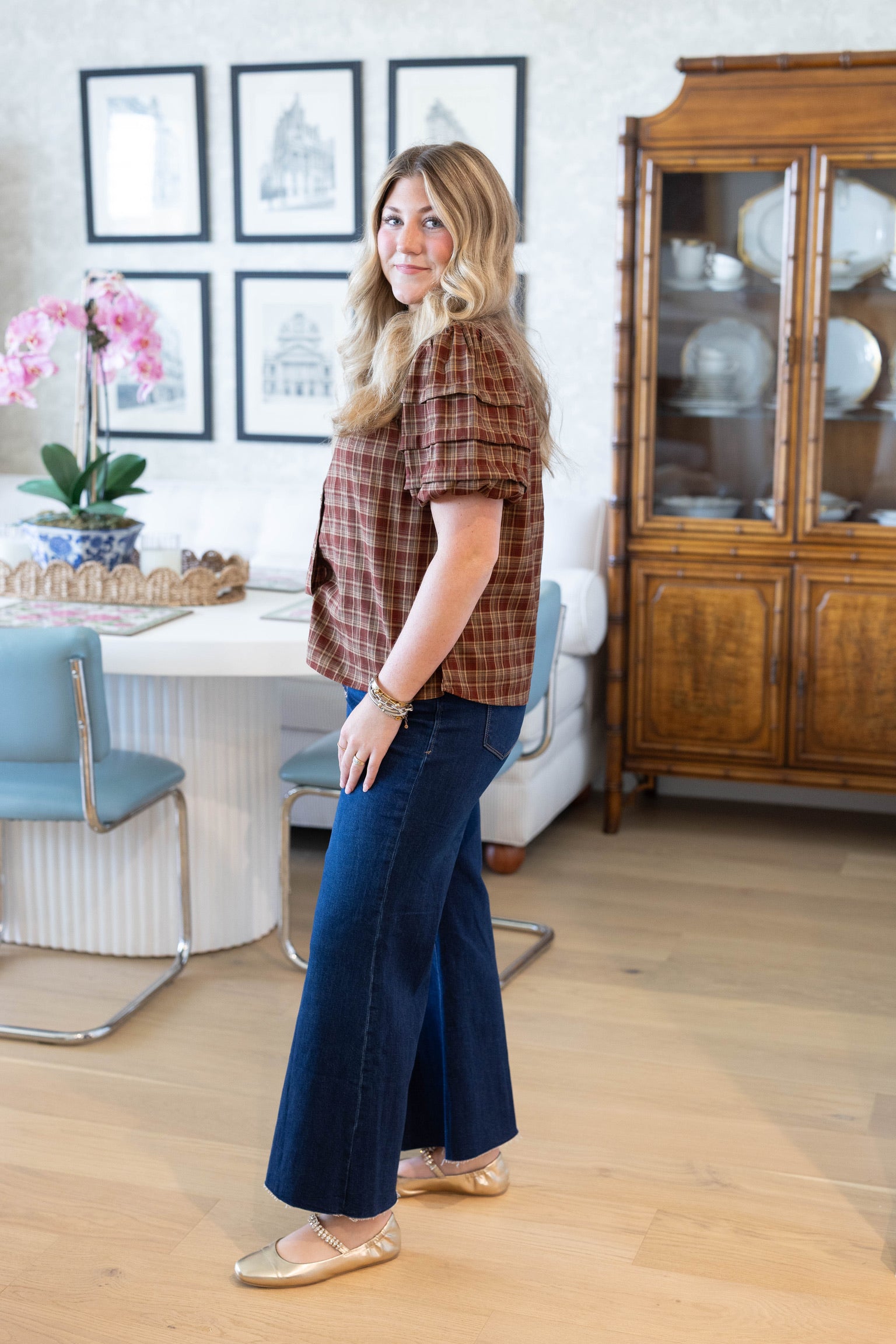 Rust Plaid Blouse