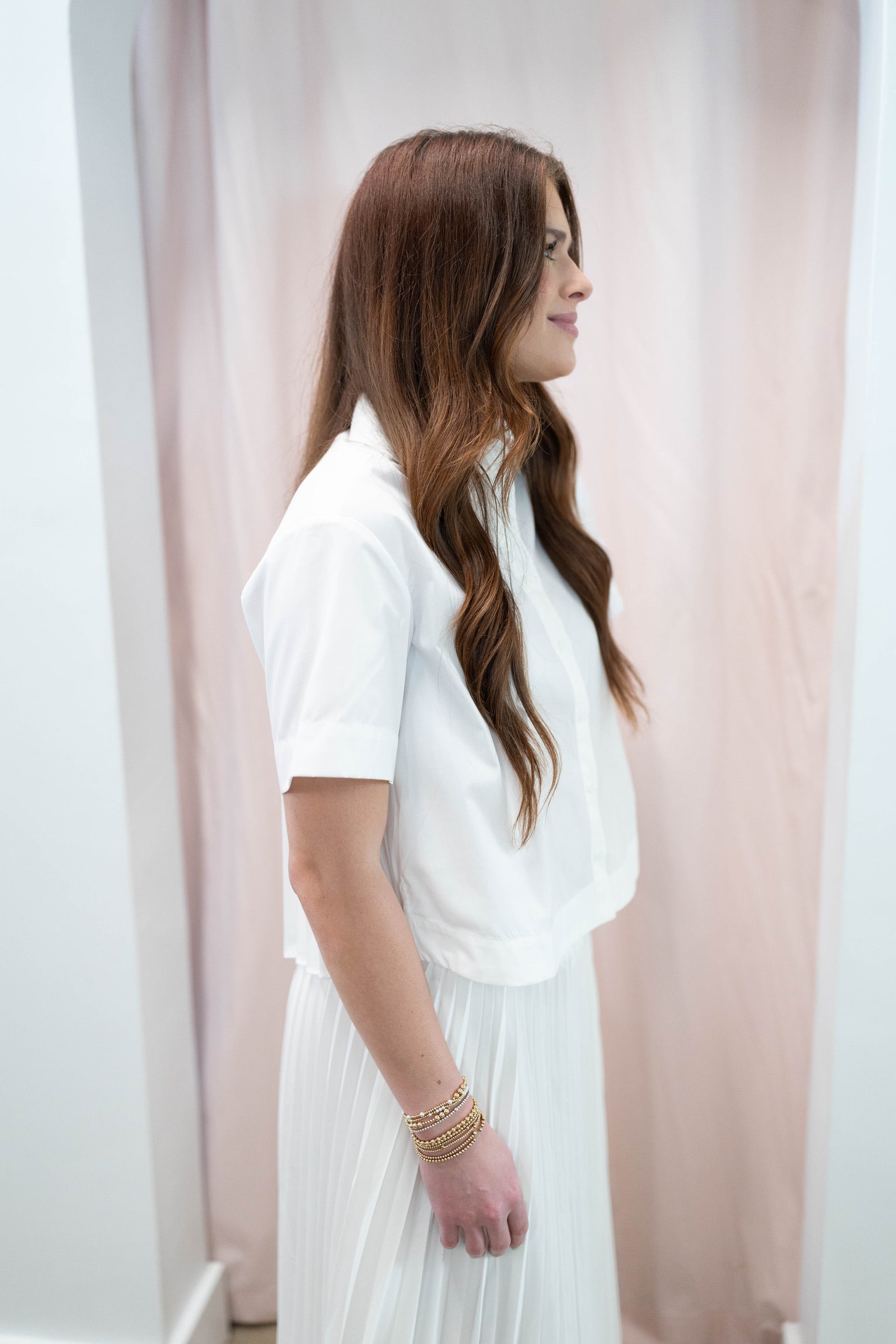 White Pleated Top