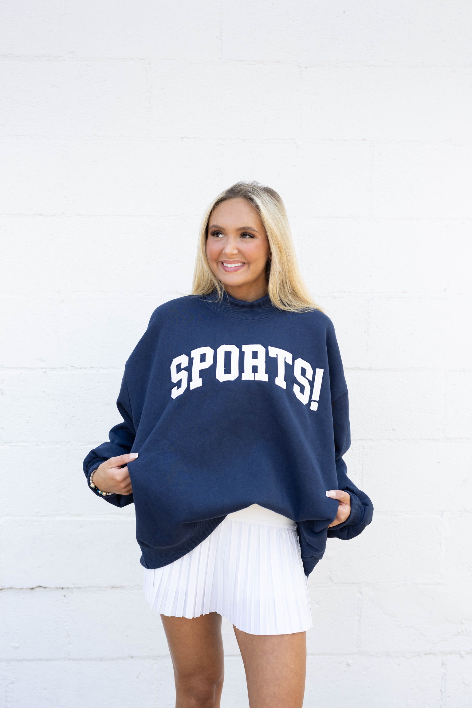 Navy Sports Mockneck