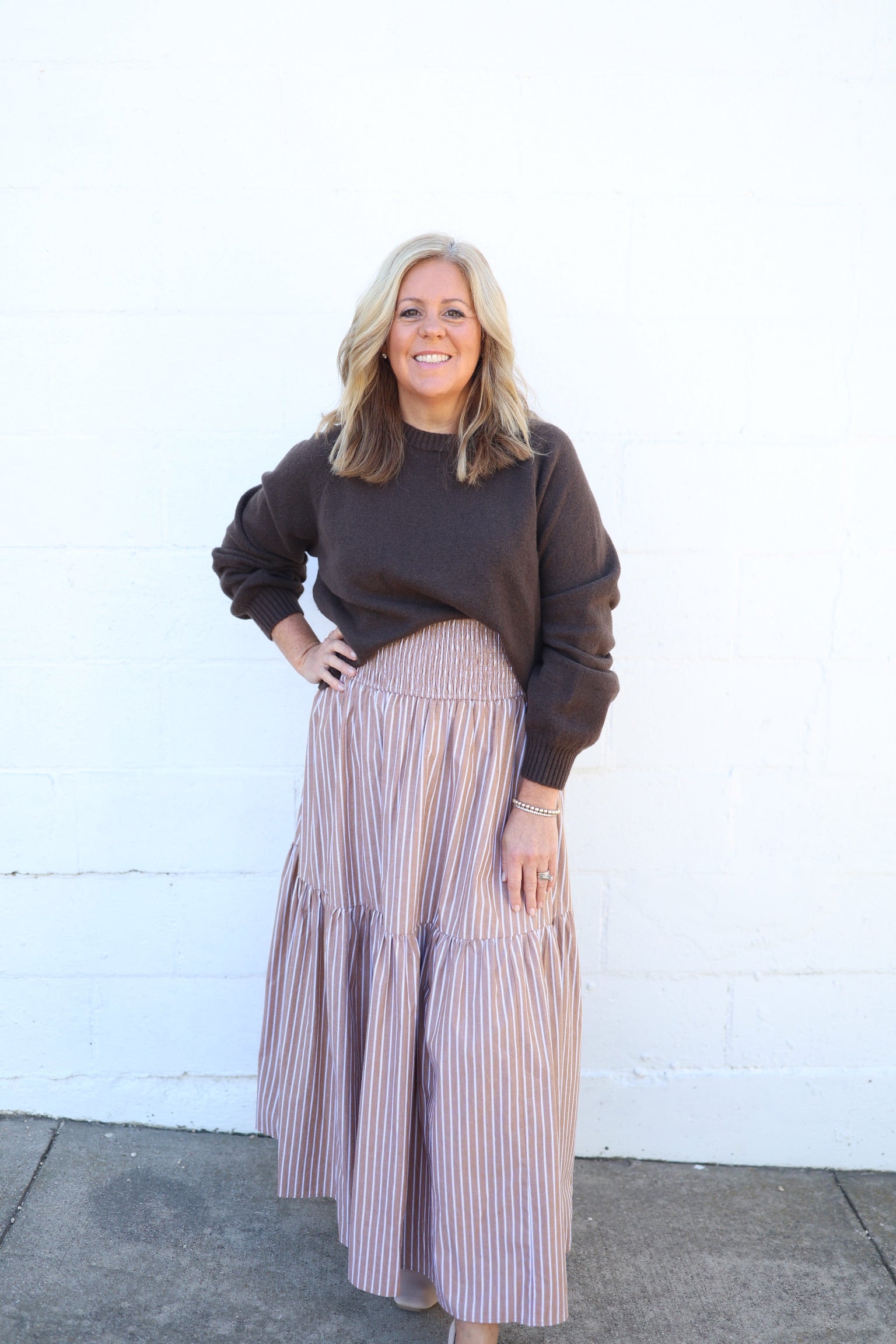 Kate Stripe Smock Maxi Skirt