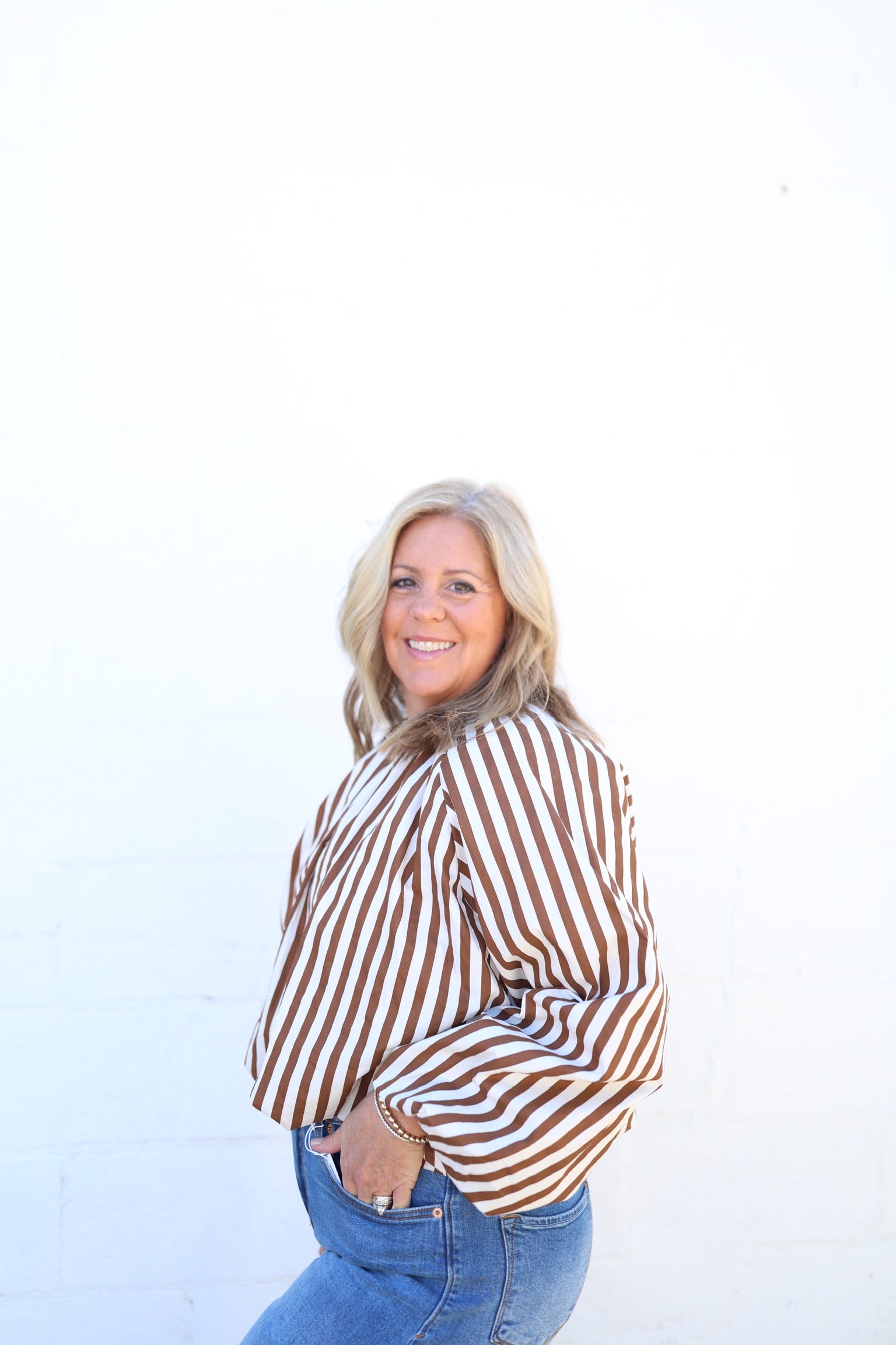 Camille Stripe Bubble Blouse