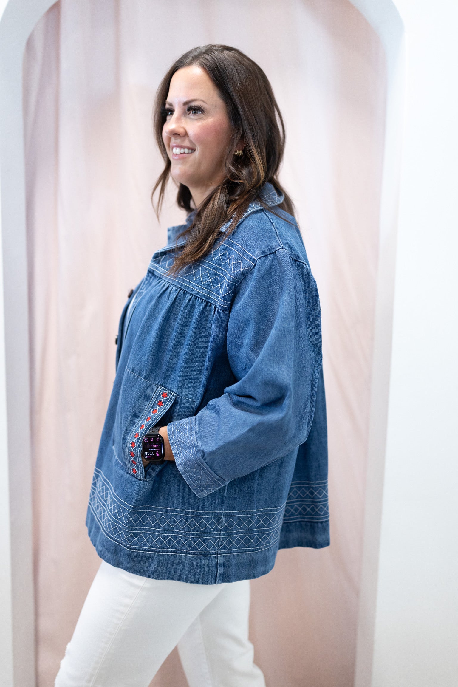 Beth Embroidered Denim Jacket