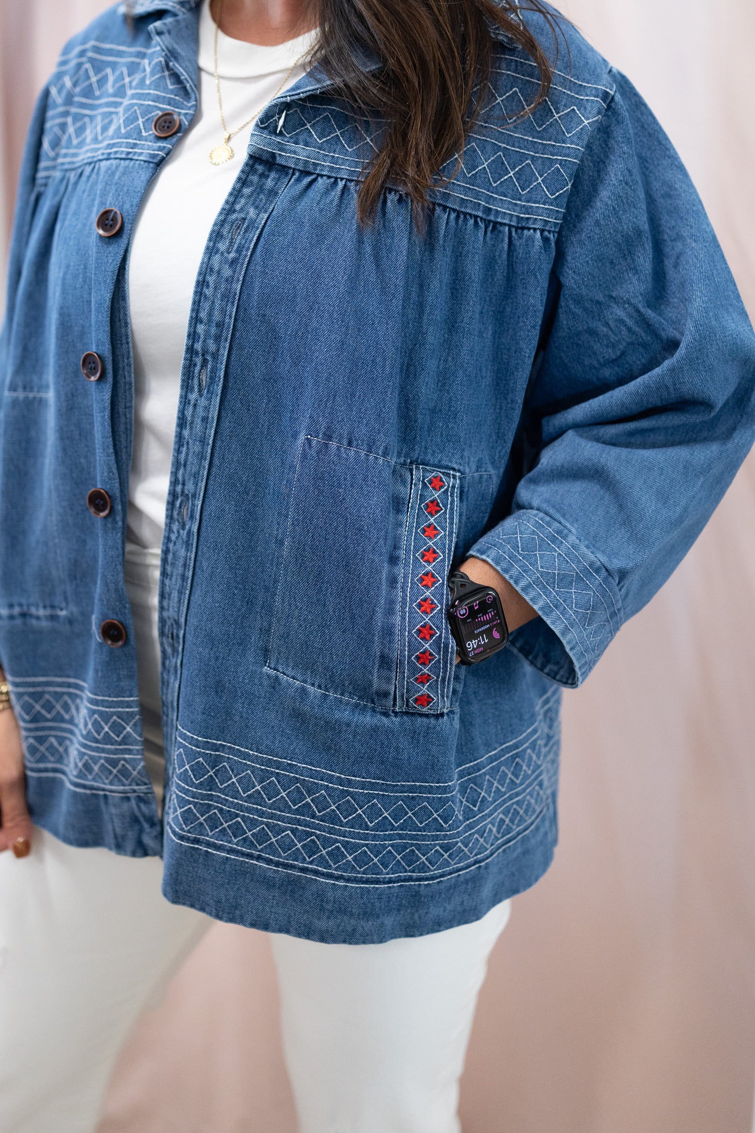 Beth Embroidered Denim Jacket