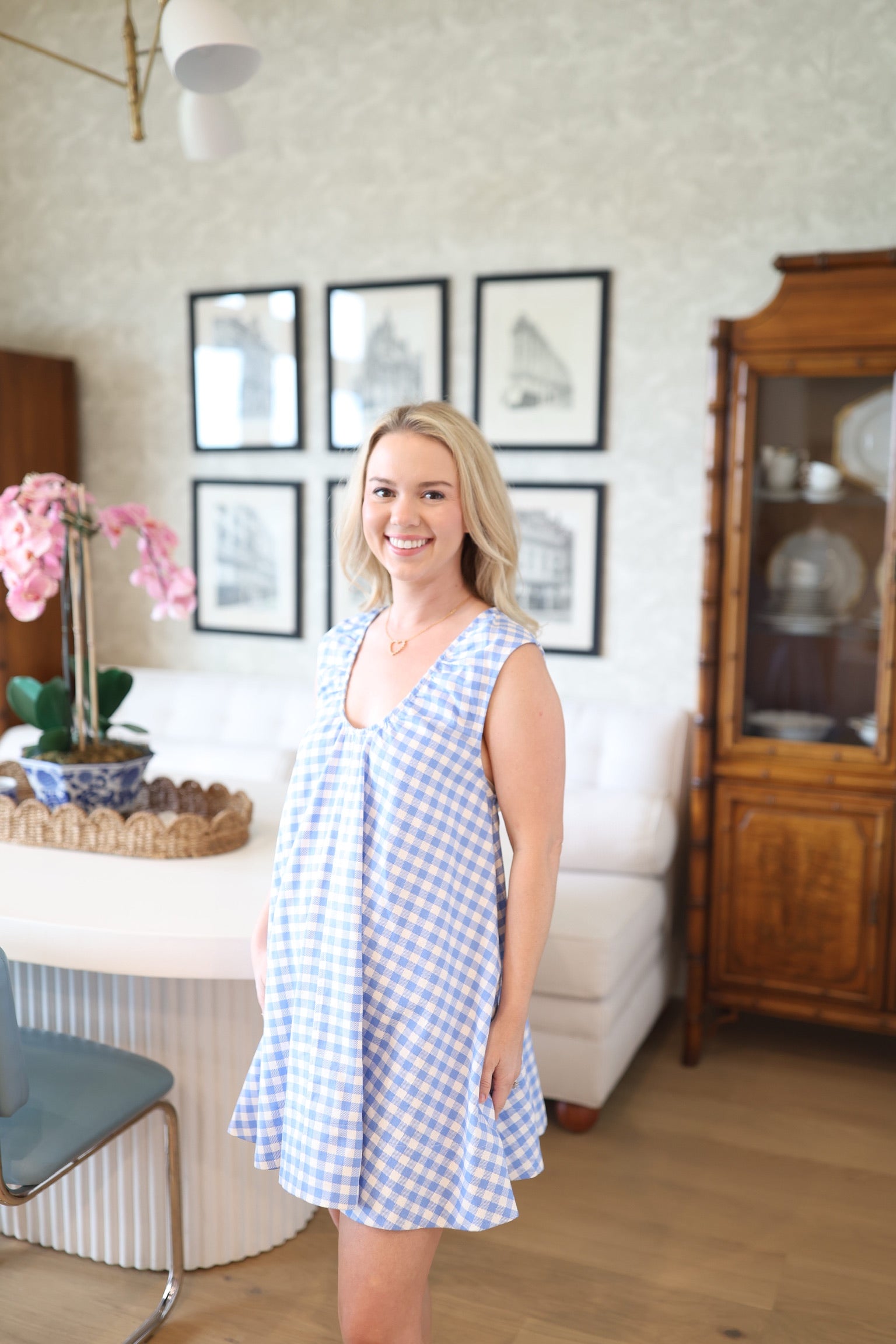 Ashlyn Blue Plaid Mini Dress