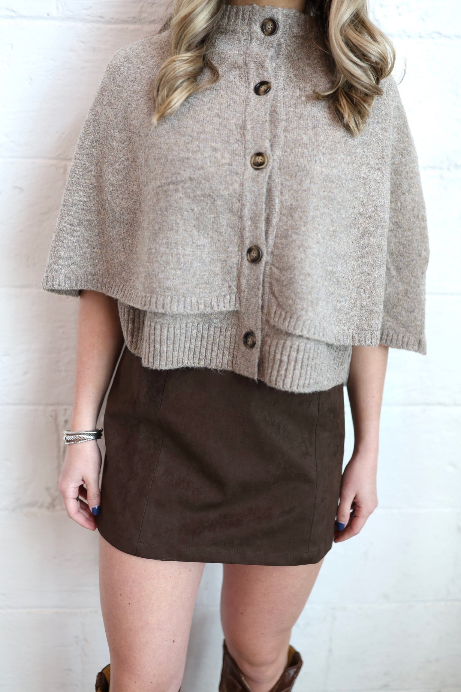 Chocolate Suede Mini Skirt