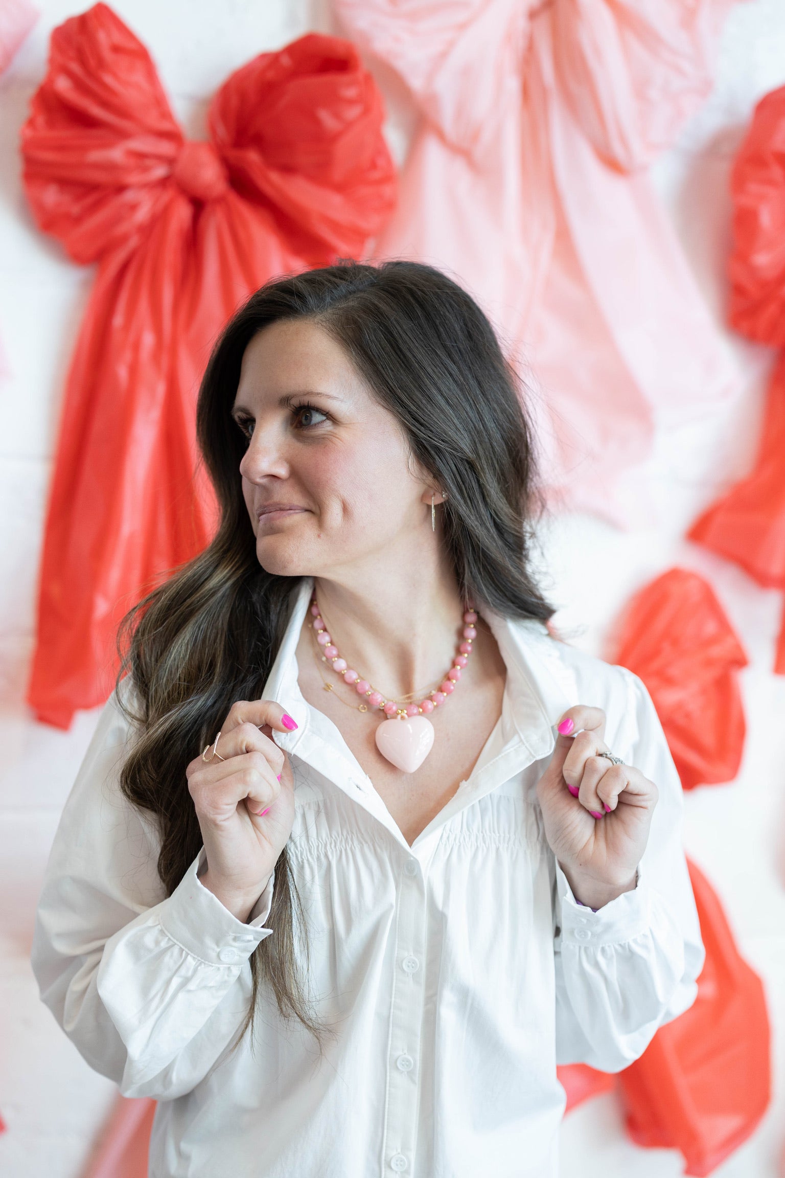 Sweet Rosé Heart Necklace