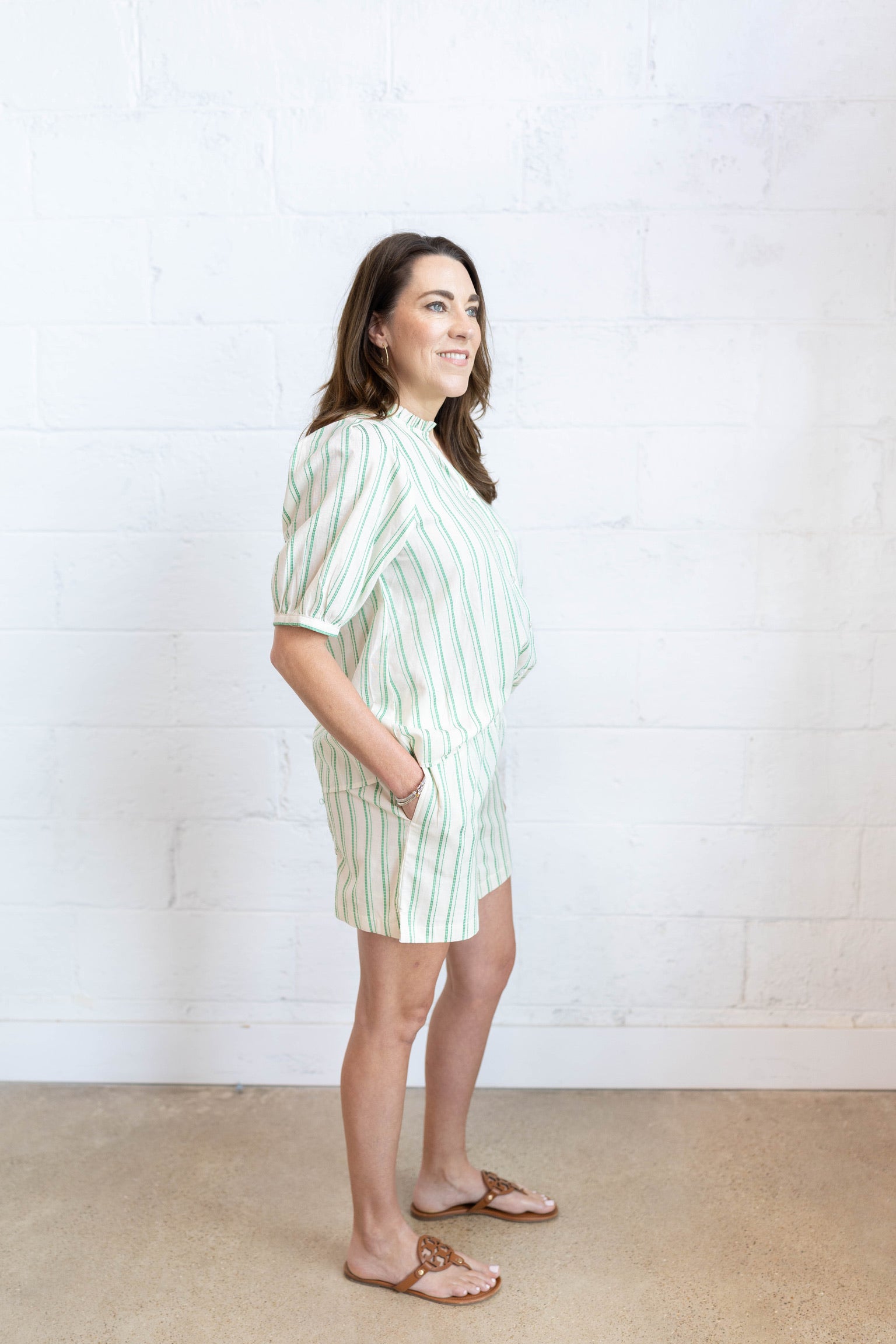 Gracie Green Stripe Top