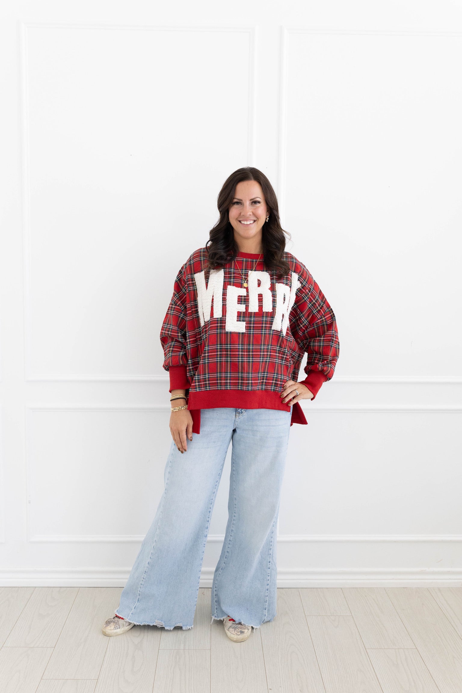 Plaid Merry Sweatshirt
