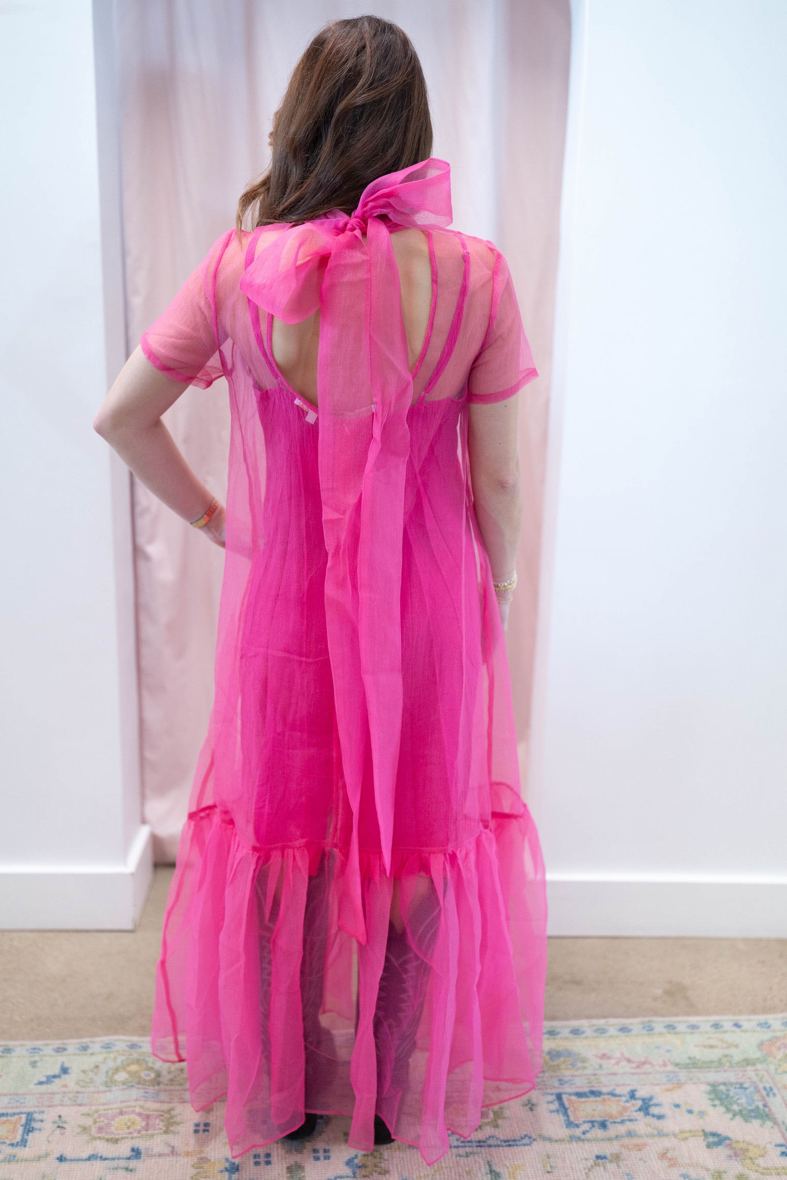 Magenta Holiday Bow Maxi Dress Magenta Holiday Bow Maxi Dress