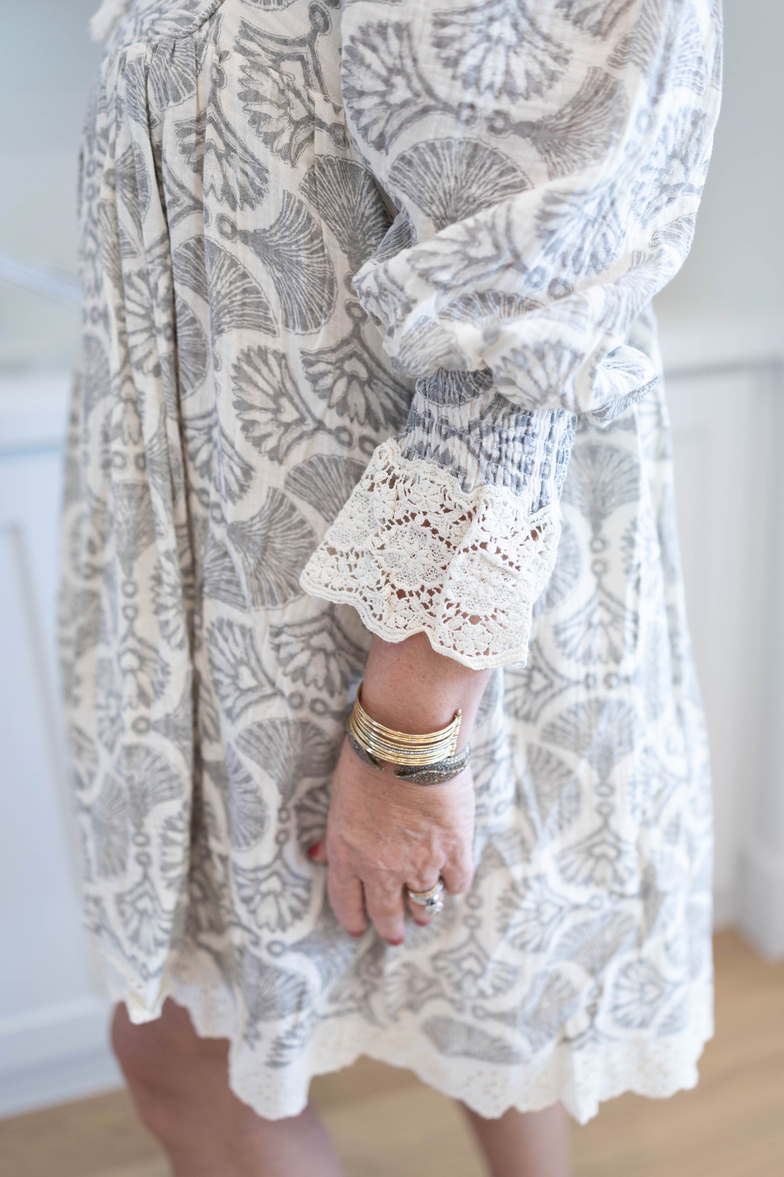 Vintage Fan Crochet Dress