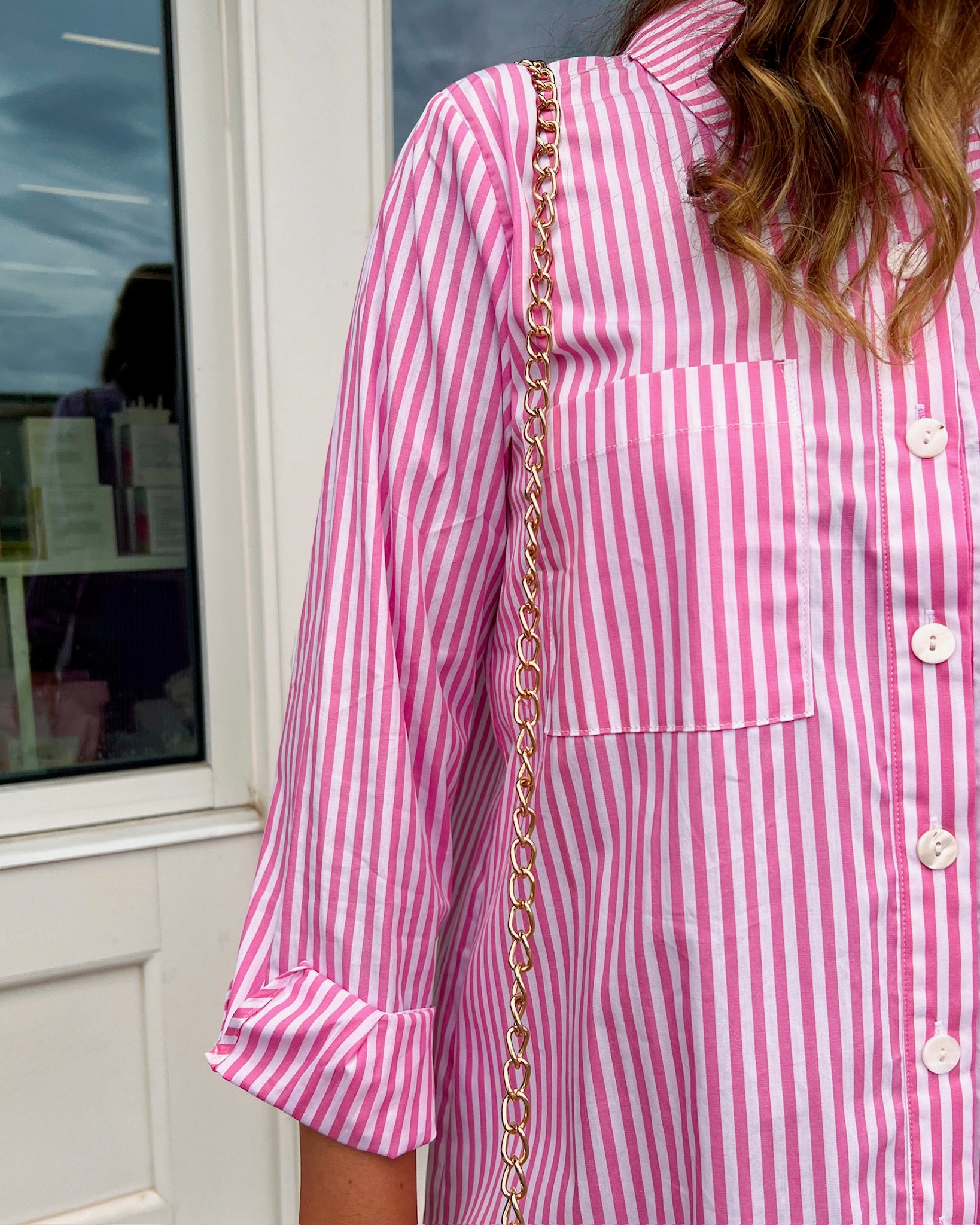 Stripe Poplin Shirt Dress | Karlie