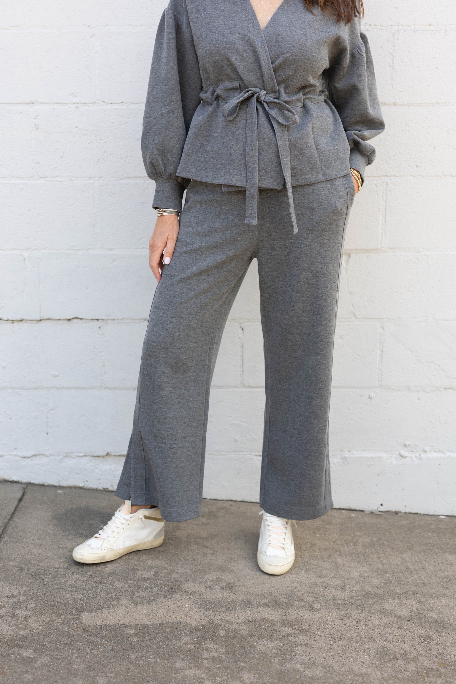 Charcoal Butter Wide Leg Pant
