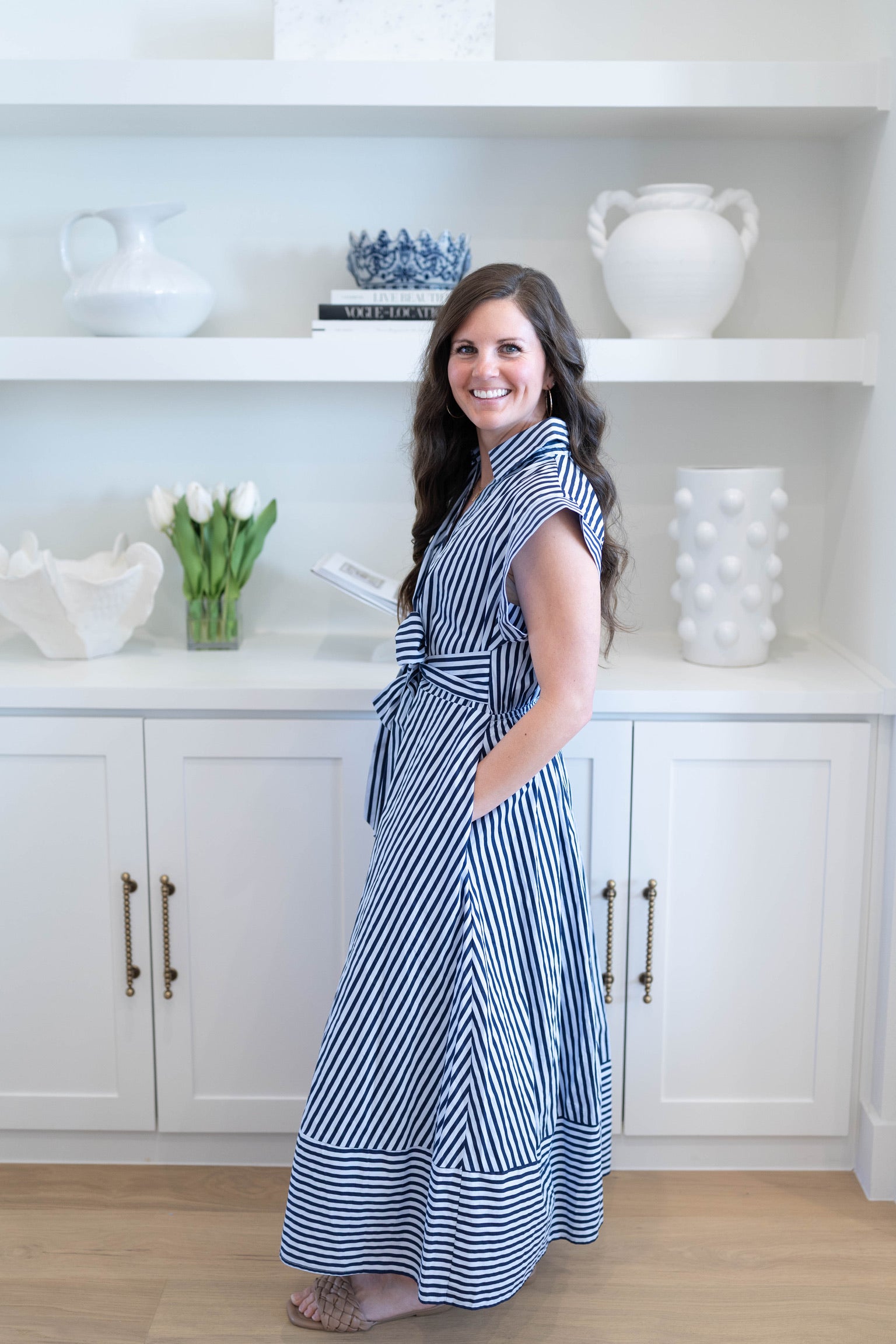 Felicity Stripe Midi Dress