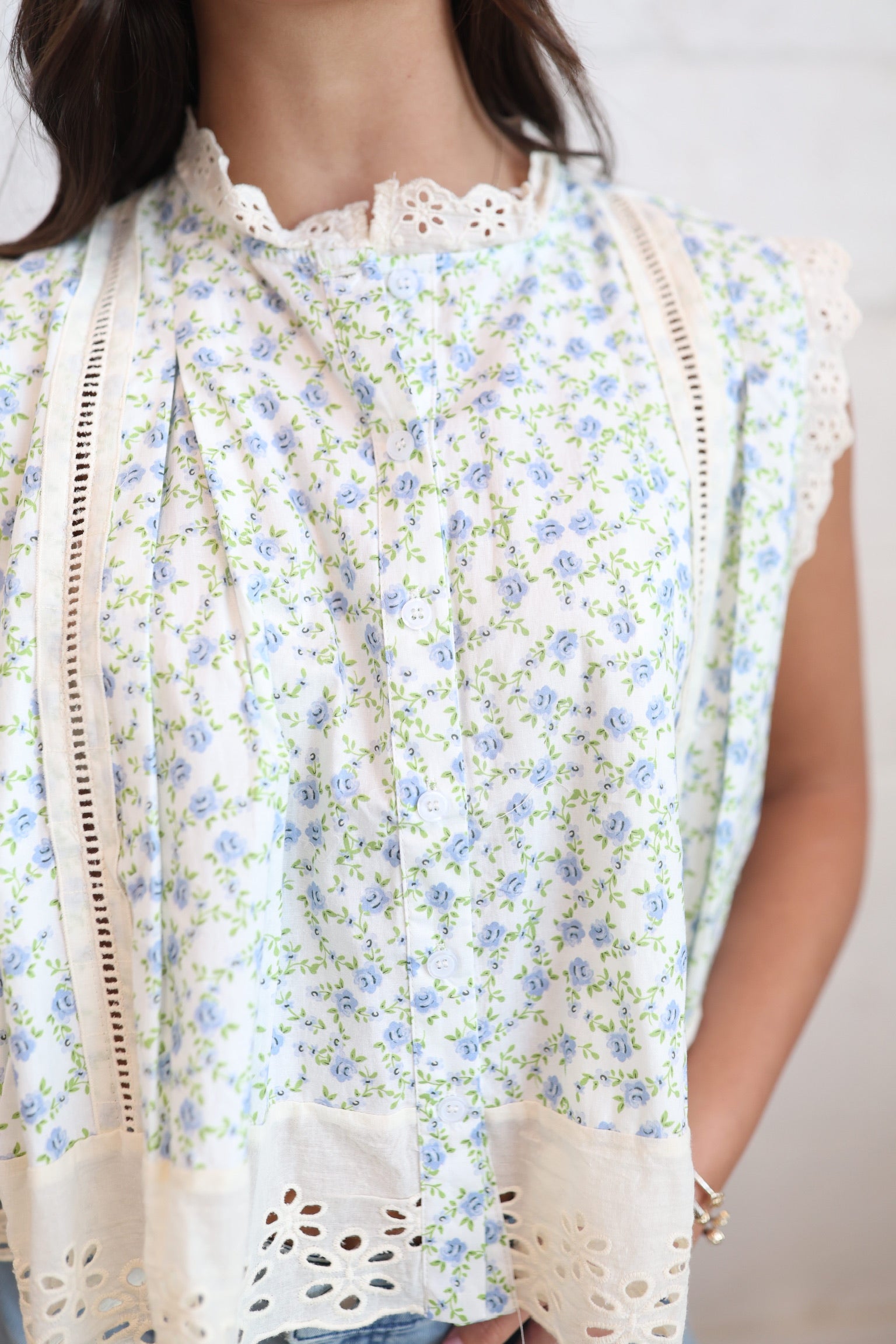 Gardenia Floral Eyelet Top