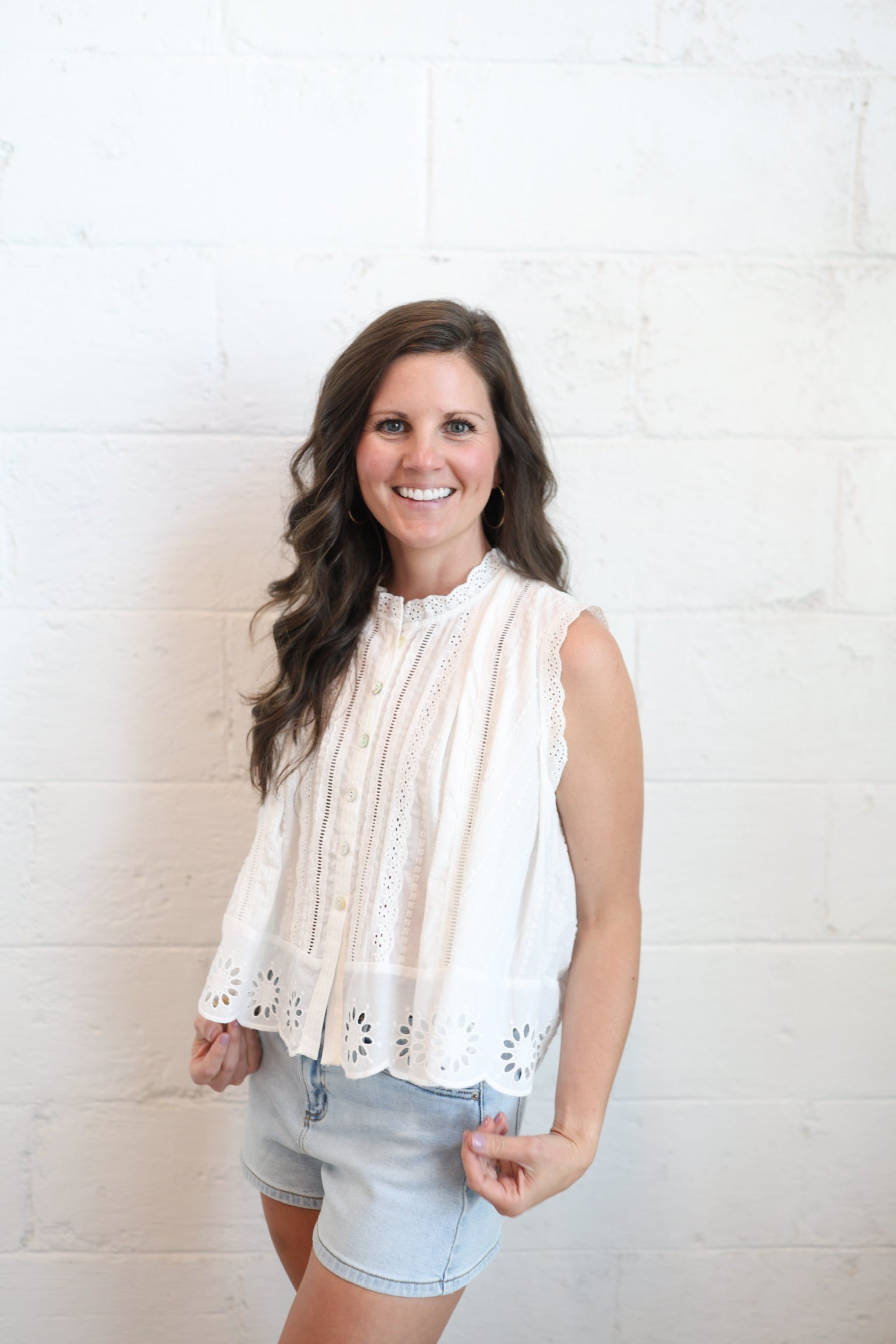 Elliot Eyelet Tank Top
