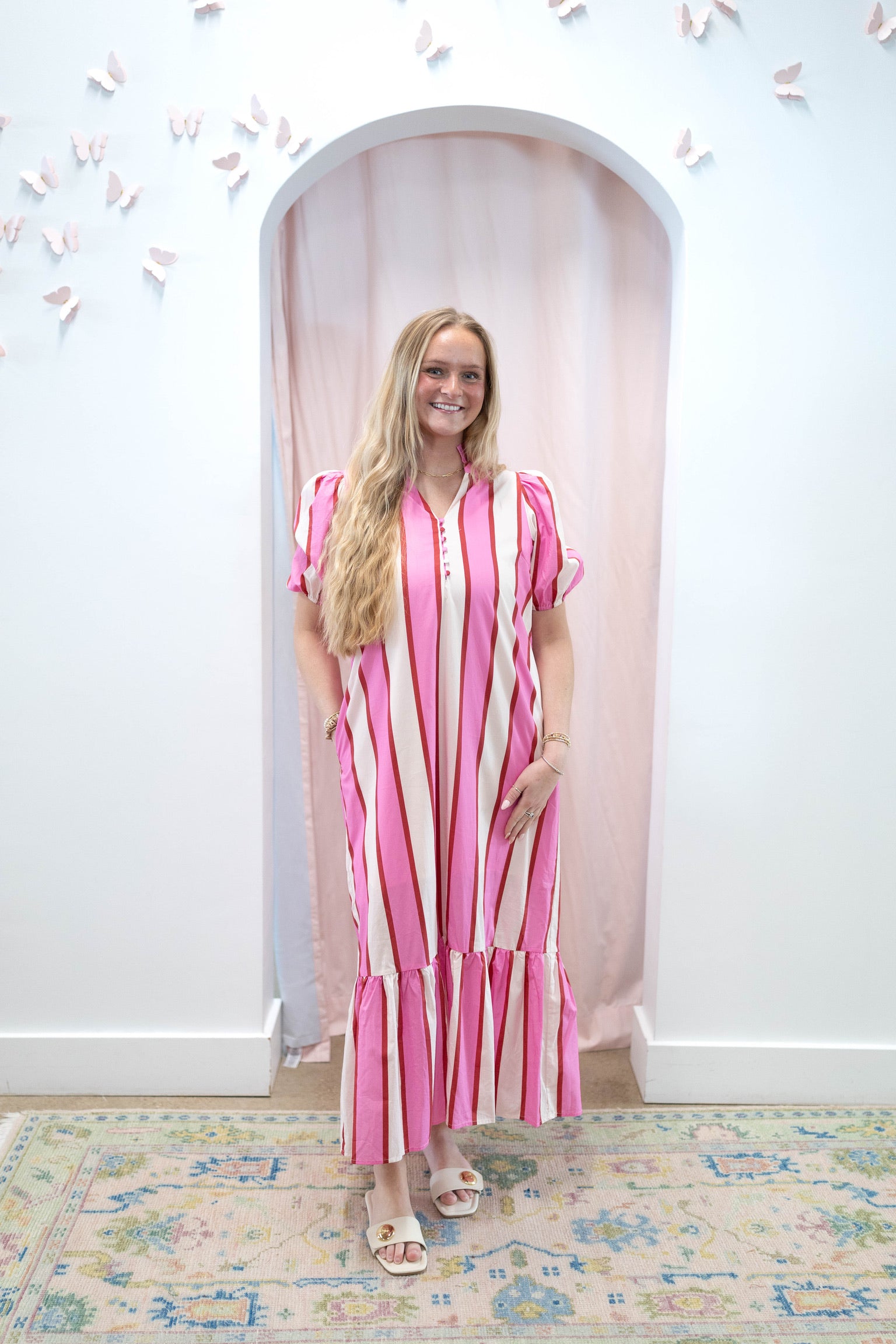 Scarlett Stripe Midi Dress